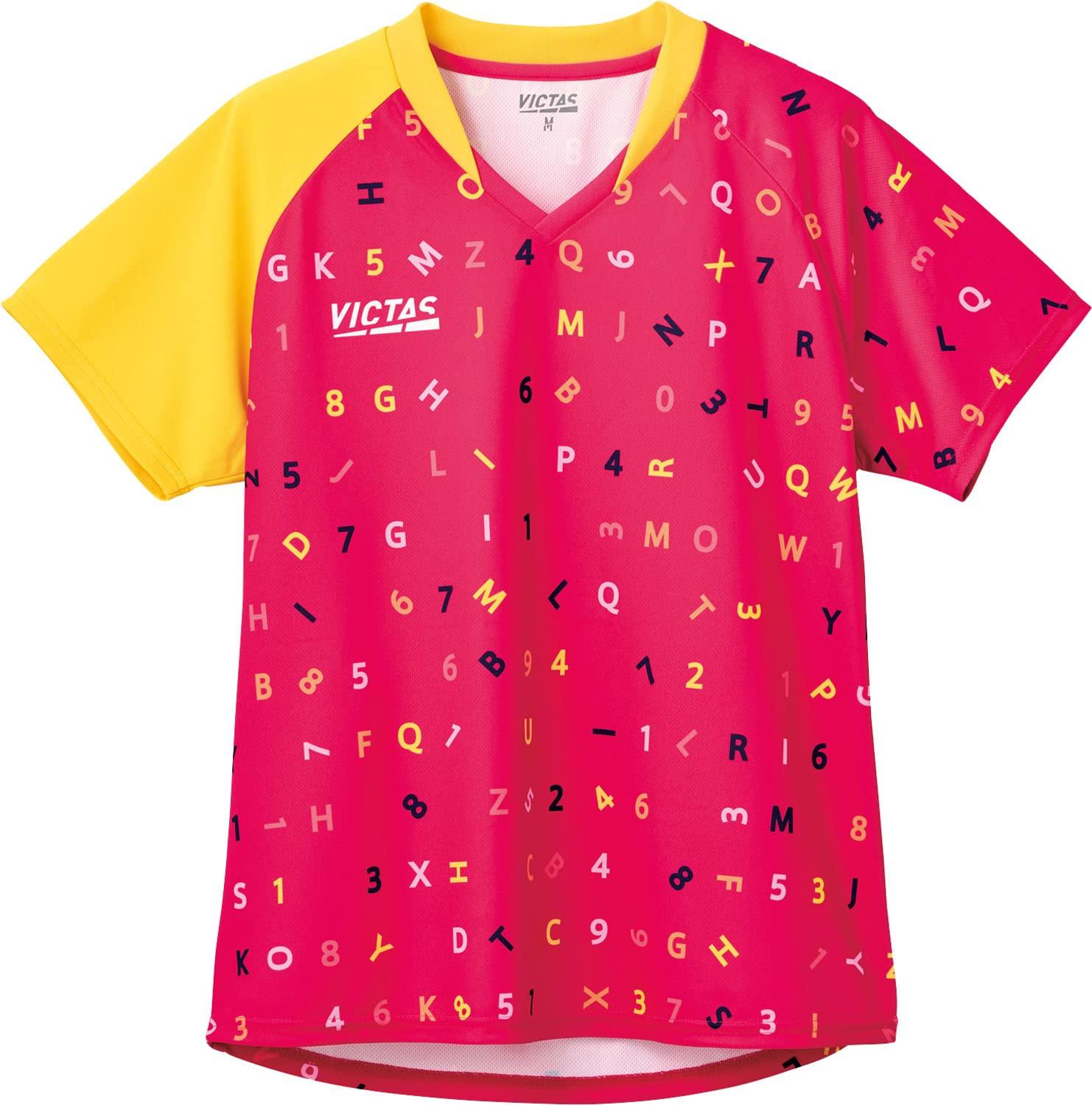 VICTAS Table Tennis Ladies Game Shirt Pop Font J.T.T.A (Japan Table Tennis Ladies Association) Official Hot Pink (7100) 3XL 612303