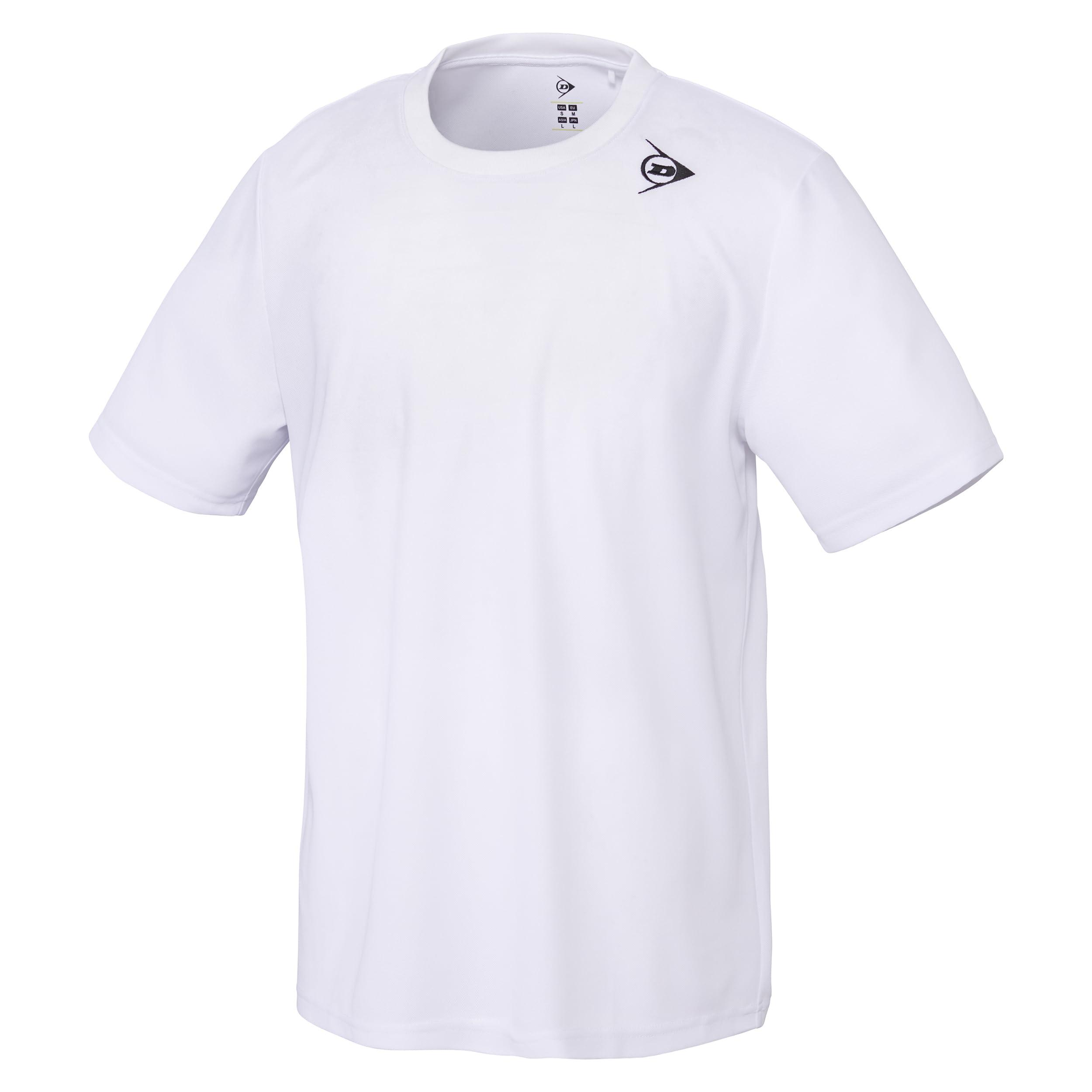 DUNLOP Tennis Wear Badminton Short-Sleeve Game T-Shirt Moisture-Wicking Quick-Dry DAL8445 2024FW White 2XO