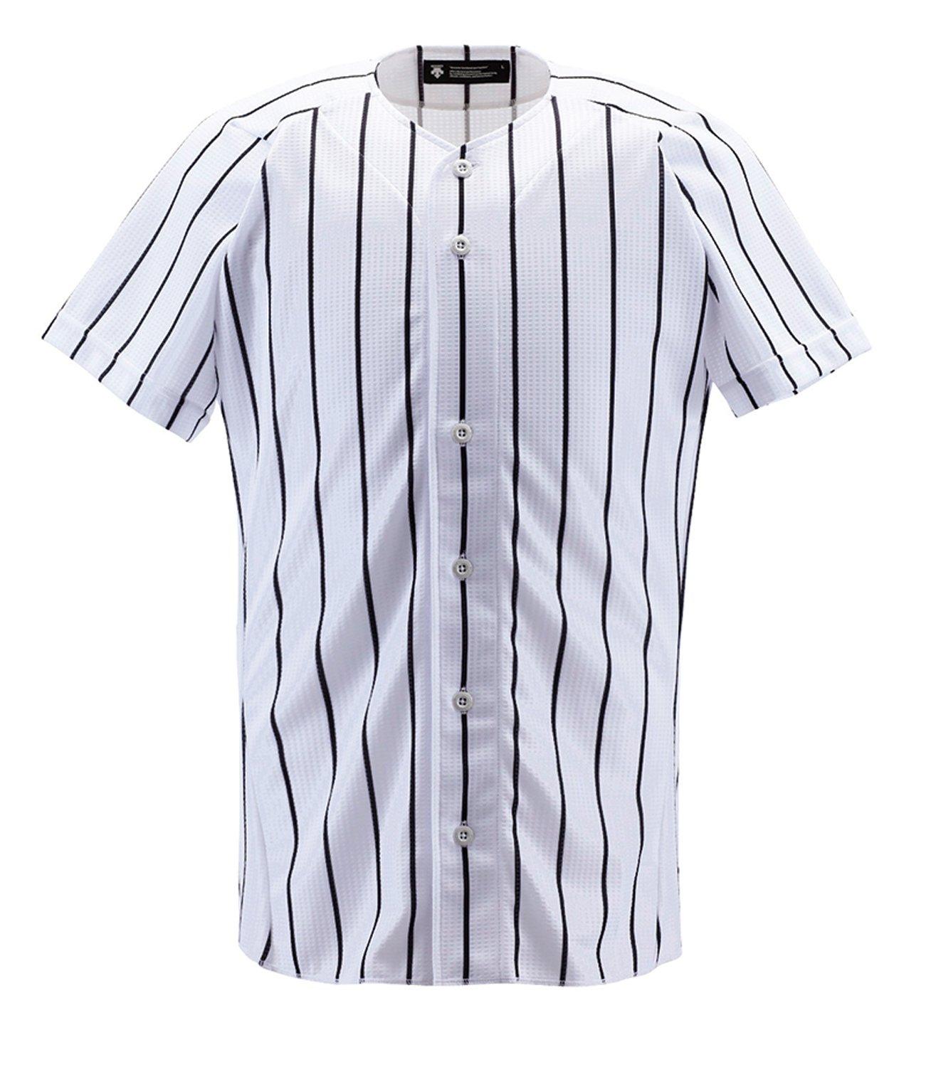 DESCENTE Uniform Shirt Stripe DB-6000 Wear Apparel Uniform DESCENTE Baseball Gear Swallow S White × Black S