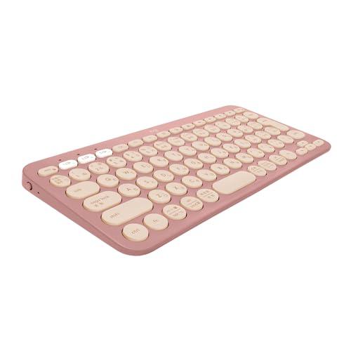 Logitech Wireless Keyboard PEBBLE KEYS 2 K380sRO Slim Lightweight 415g Compact Bluetooth Logi Bolt Wireless Keyboard Easy-Switch Japanese Layout 36-Month Battery Life Windows Mac iPad iOS Android Chrome K380s Rose Domestic Authentic Product