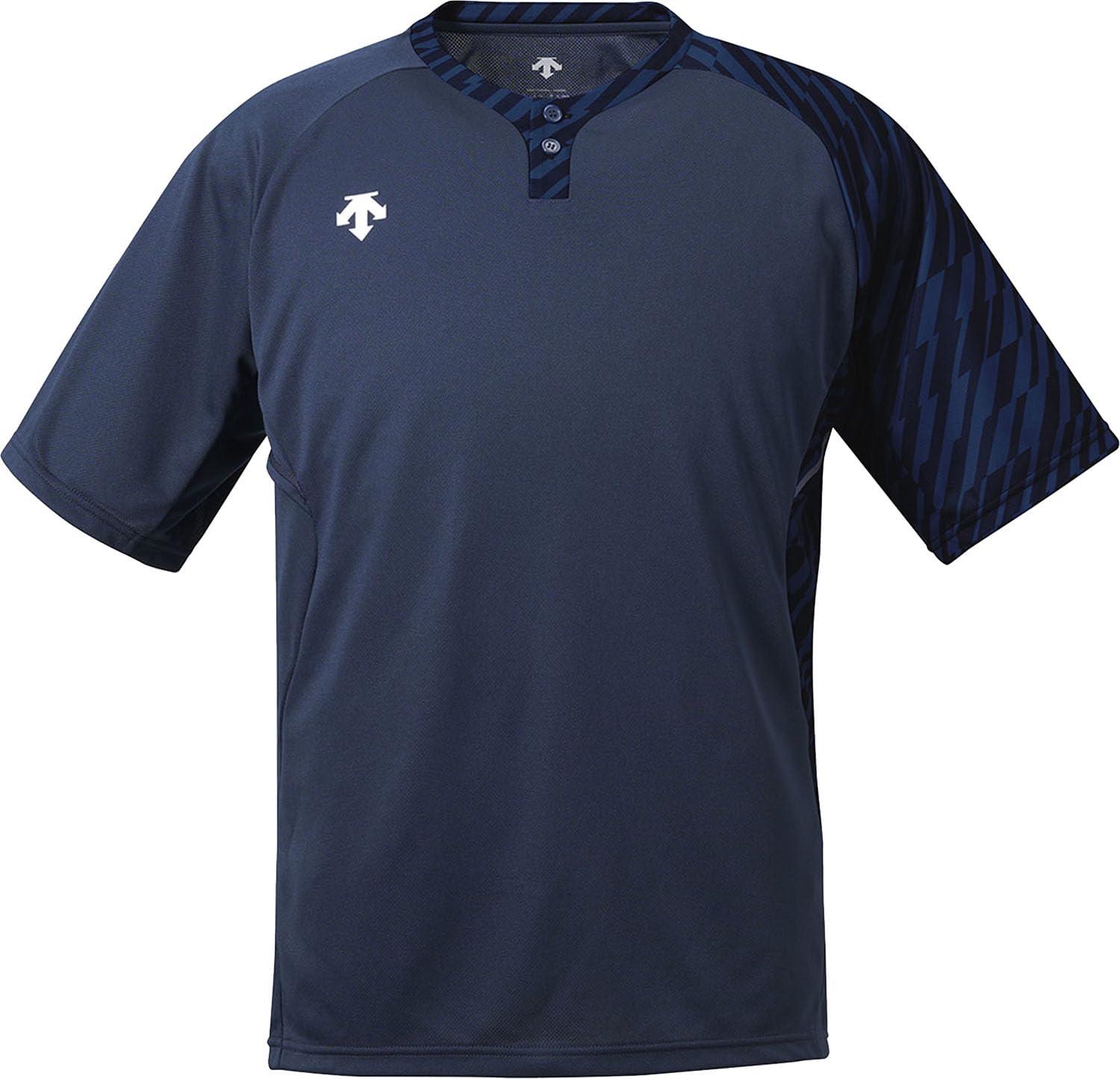 [Descente] Short-Sleeve Shirt 2-Button Shirt Men's D Navy