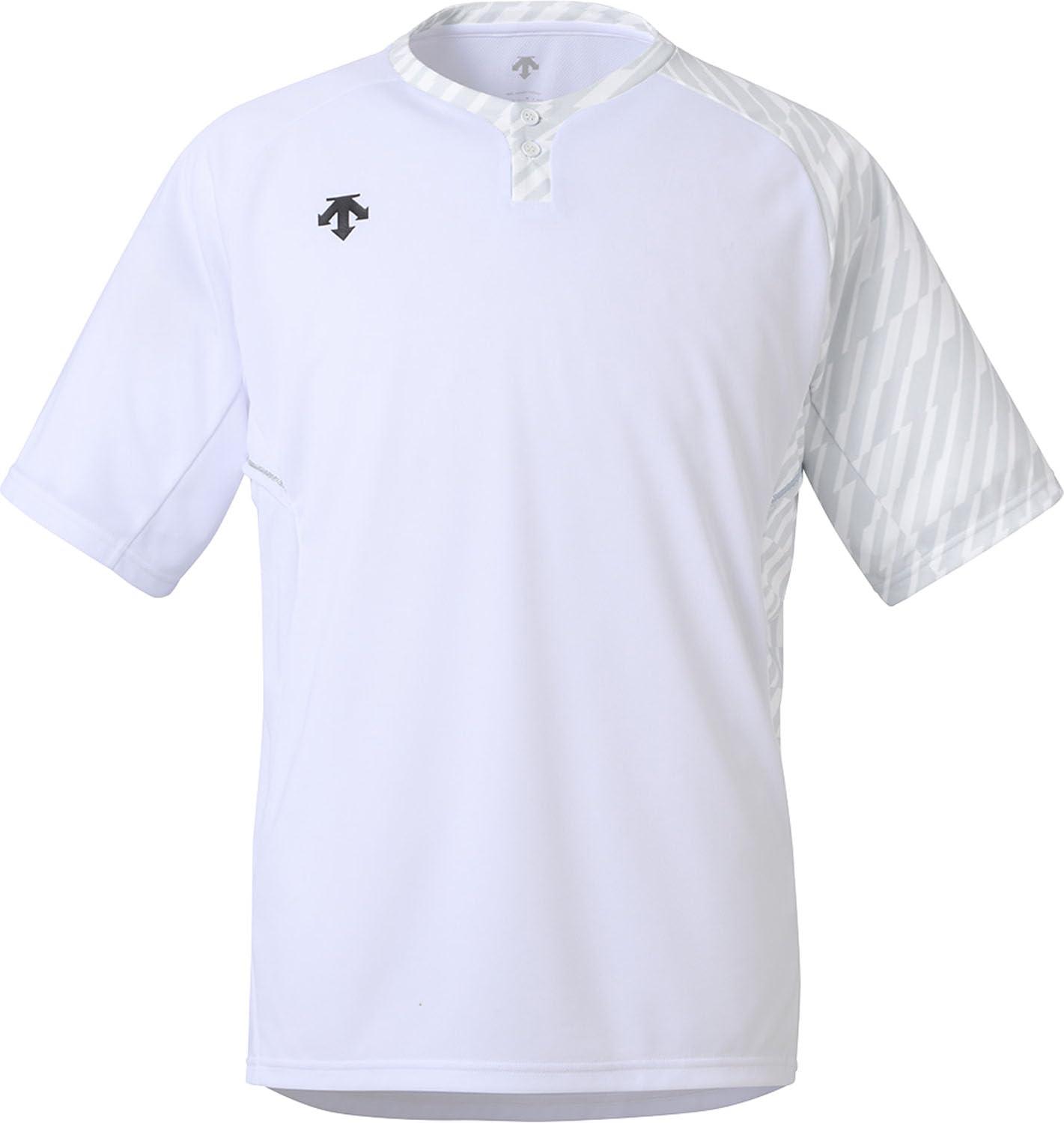 [Descente] Short-Sleeve Shirt 2-Button Shirt Men's White