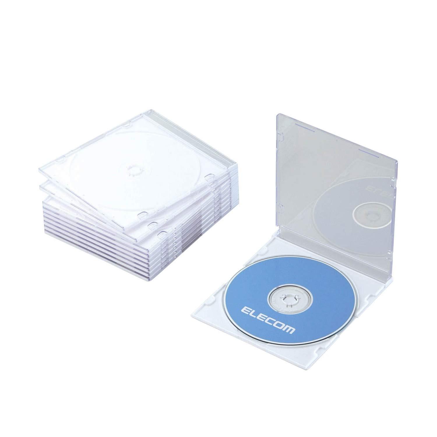 ELECOM DVD/CD Case Plastic Case Slim Single-Disc Capacity 10-Pack White CCD-JSCS10WH