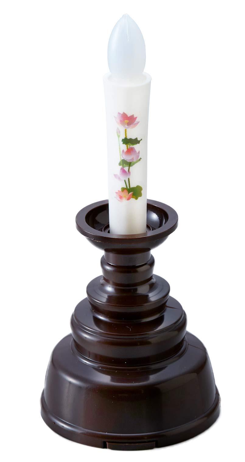 Asahi Denki Kasei Buddhist Altar Candle Dark Brown Diameter 4.3 × Height 10cm Safe Design Mini Candle (Made in Japan) ARO-5210 DB