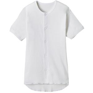 Plus Heart One-Touch Underwear Front-Opening Men's 1-Piece Short Sleeve L White 100% Cotton 74792