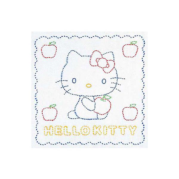 Olimpas Silk Sashiko Kit Hello Kitty Floral Dishcloth White 205