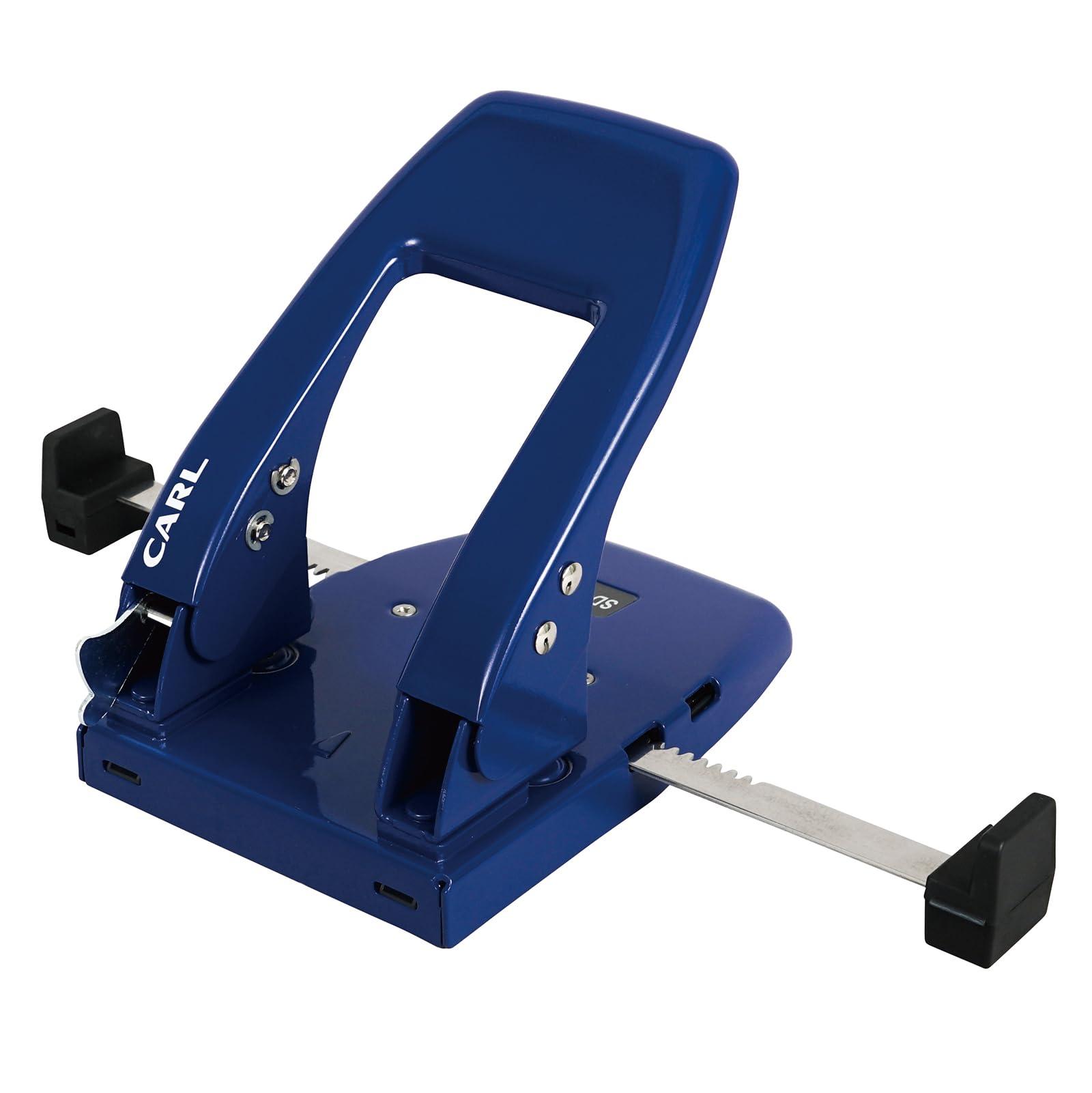 Karl Office Supplies Hole Punch Made in Japan 2-Hole 45 Sheets Double Gauge Automatic Center Alignment Blue SD-WJ45-B