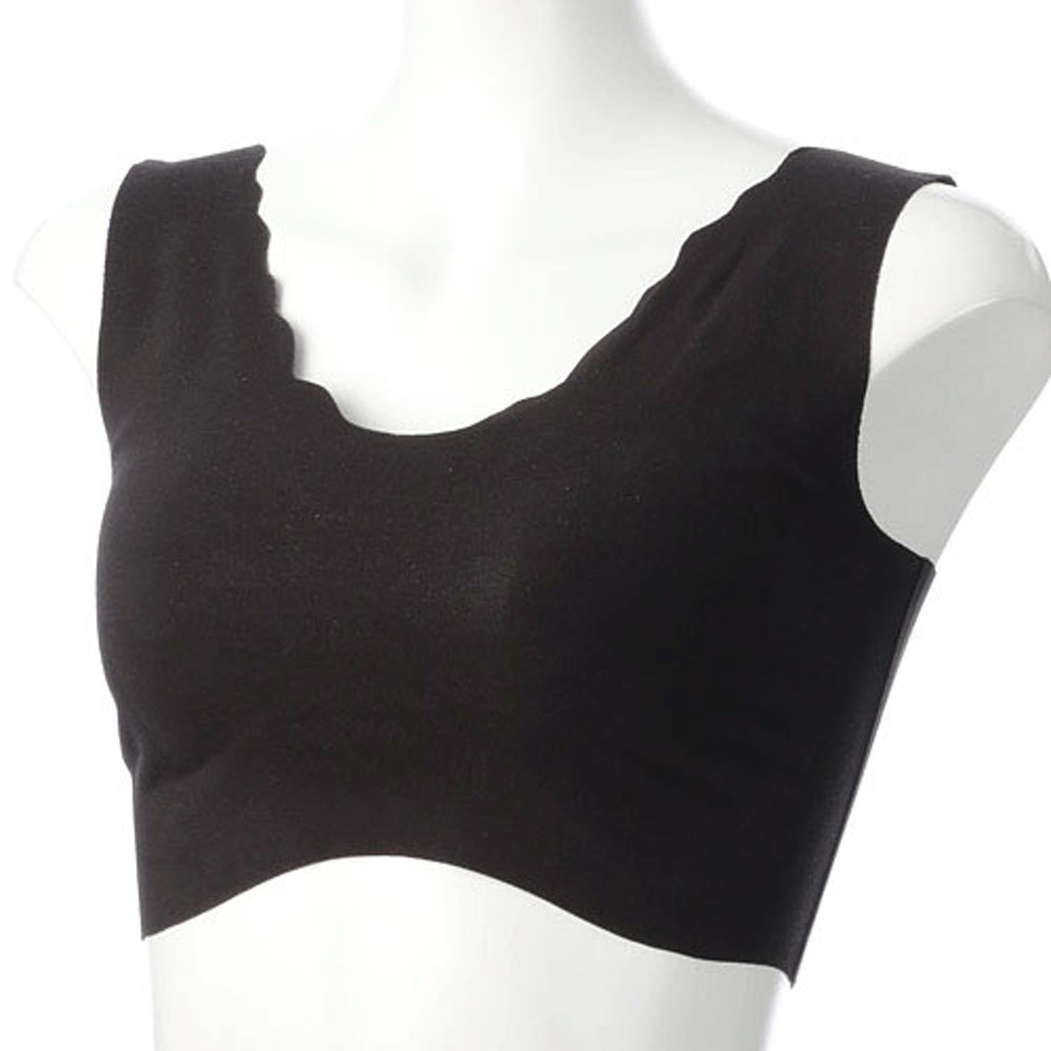 [GUNZE] Non-Wire Bra KIREILABO (Kirei Labo) Fully Seamless Cotton Blend Half Top for Women 1.New Black