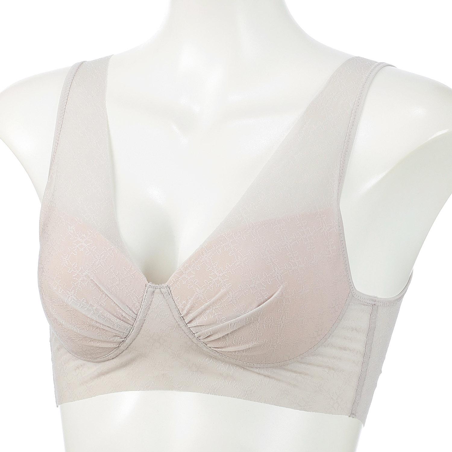 [GUNZE] Non-Wire Bra KIREILABO Lightweight Comfort Beautiful Bust Line Pull-Over Style KB4355 Women's Brilliant Silver L