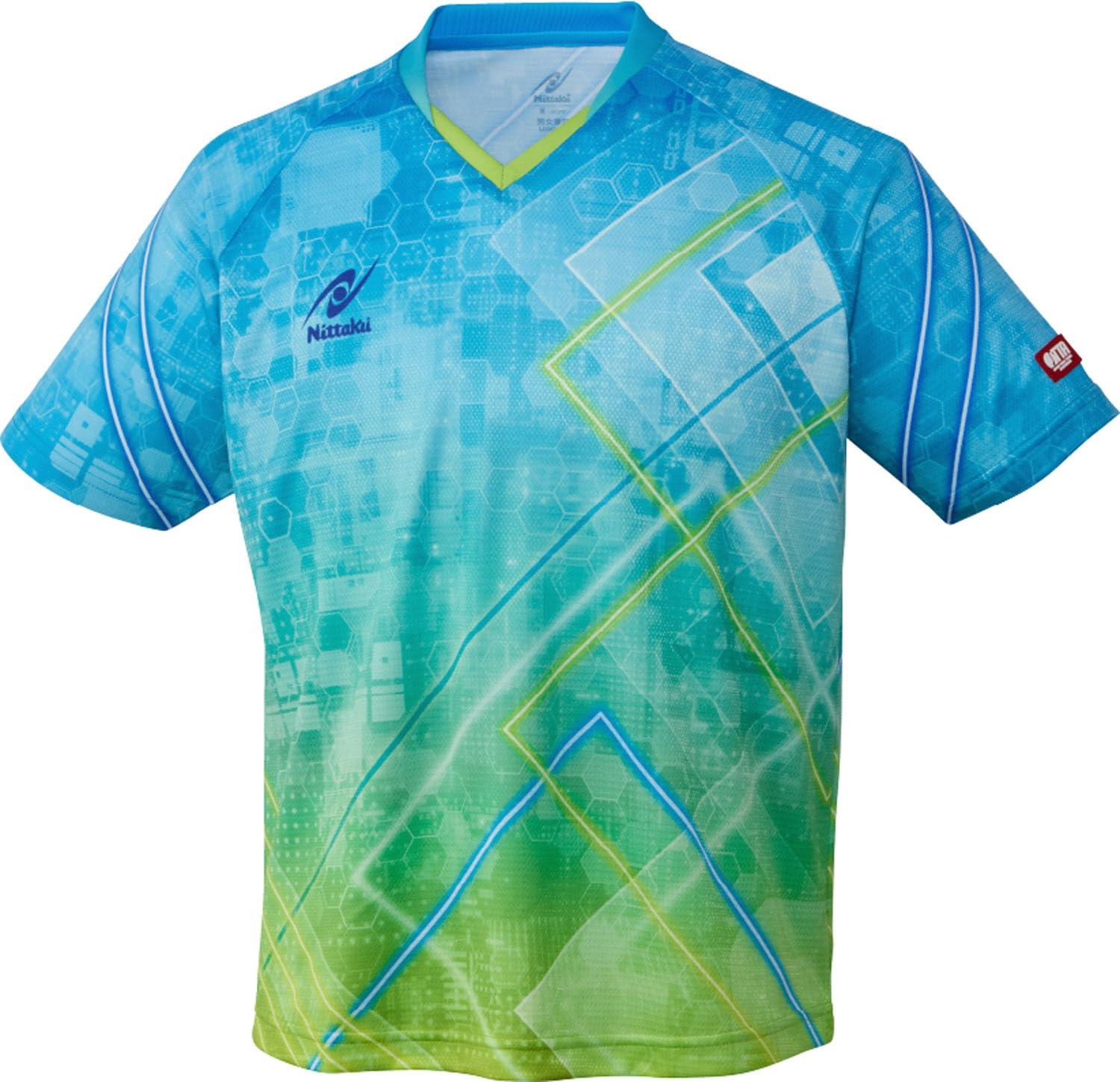 [Nittaku] Bright Neon Shirt Bright Neon Shirt J.T.T.A. (Japan Table Tennis Association) Official NW2212 L Blue 2XO