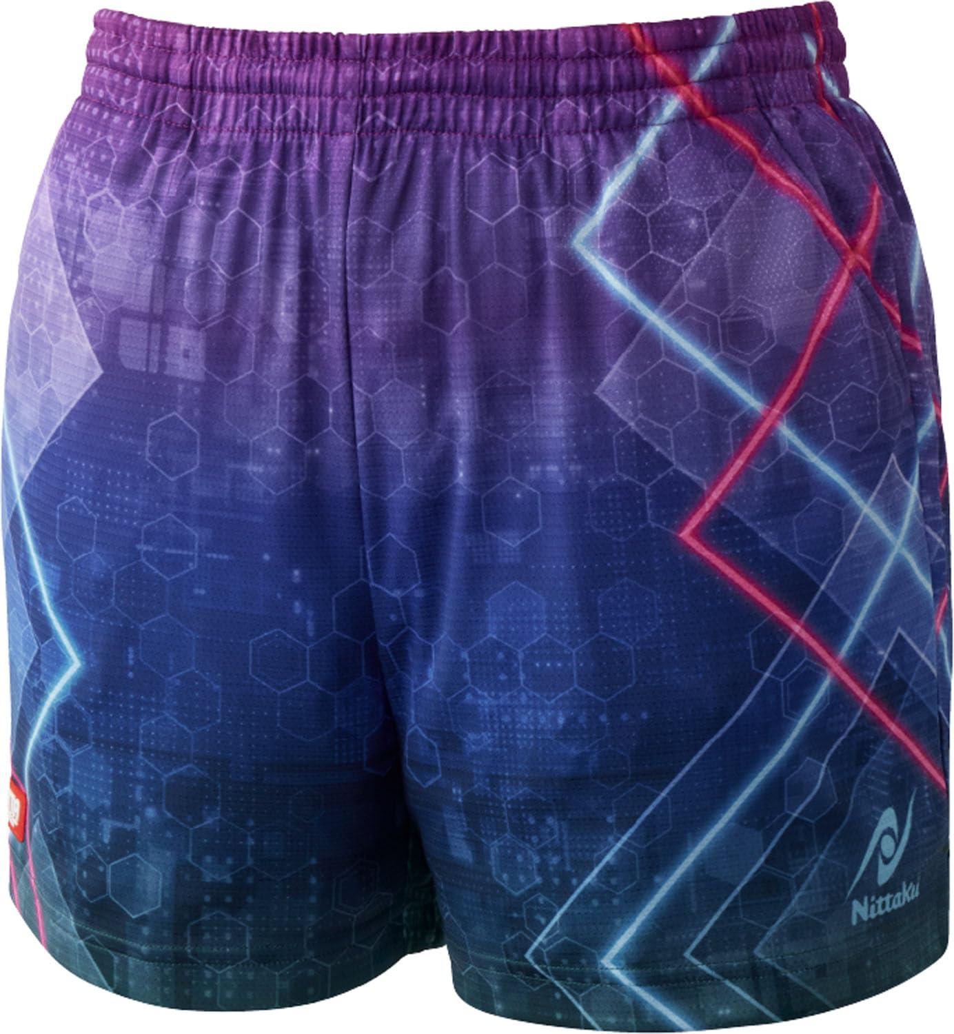 [Nittaku] Table Tennis Game Pants Bright Neon Shorts J.T.T.A (Japan Table Tennis Association) Official NW2521 Navy 2XO