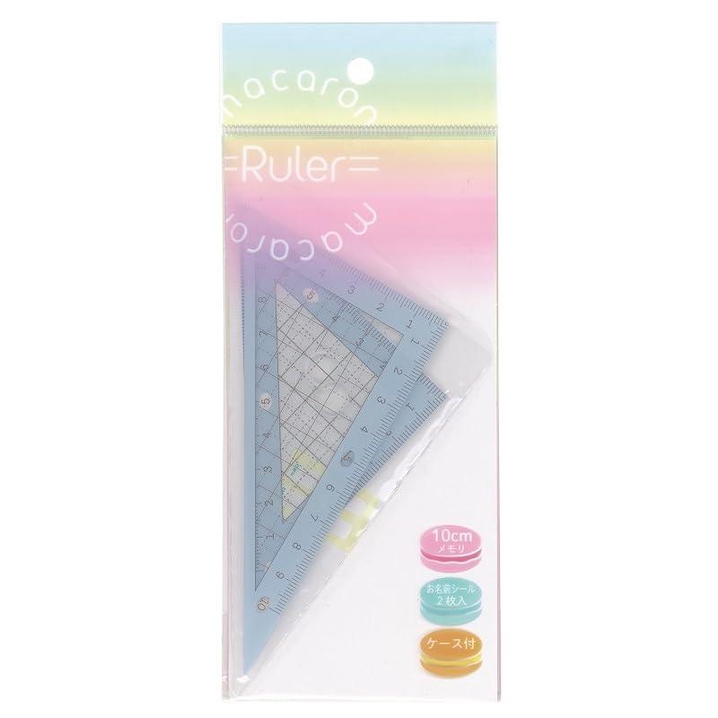 Nishikei Macaron Series Triangle Ruler Set: Isosceles Triangle & Right Triangle (2-Piece Set) (Mint)