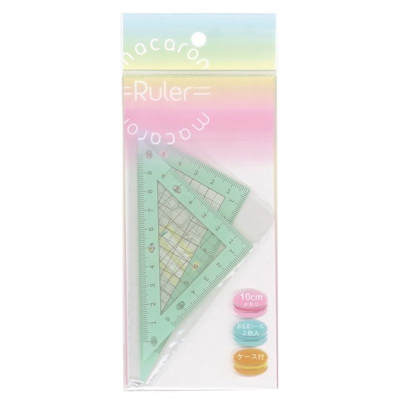 Nishikei Macaron Series Triangle Ruler Set: Isosceles Triangle & Right Triangle (Pistachio)