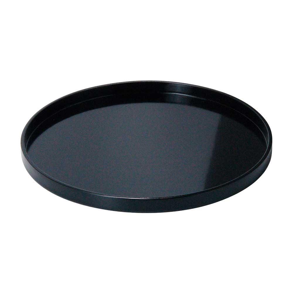 Yamaco Yumi Commercial Use Wooden Wappa Round Tray (Black Lacquered Cashew) φ24 yamaco17357