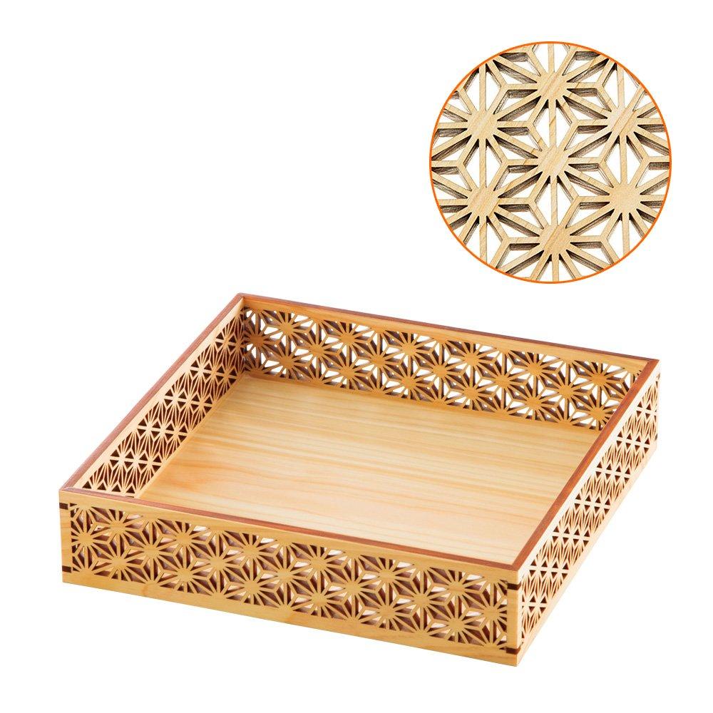 Yamaco Yumi Professional Use Hinoki Wooden Serving Dish Asanoha Pattern yamaco27577
