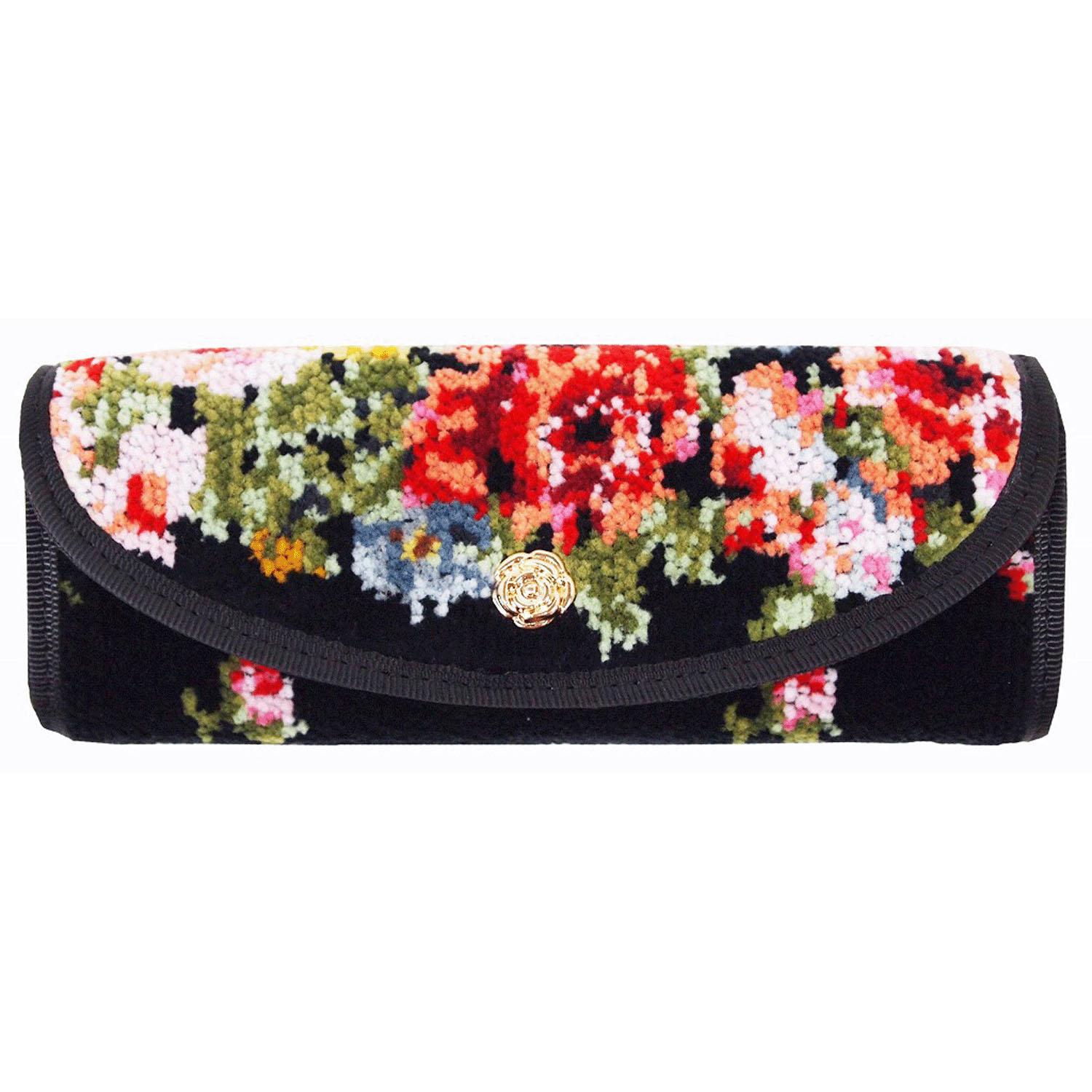 Eyeglass Case 92 Rose Garden 02 Black