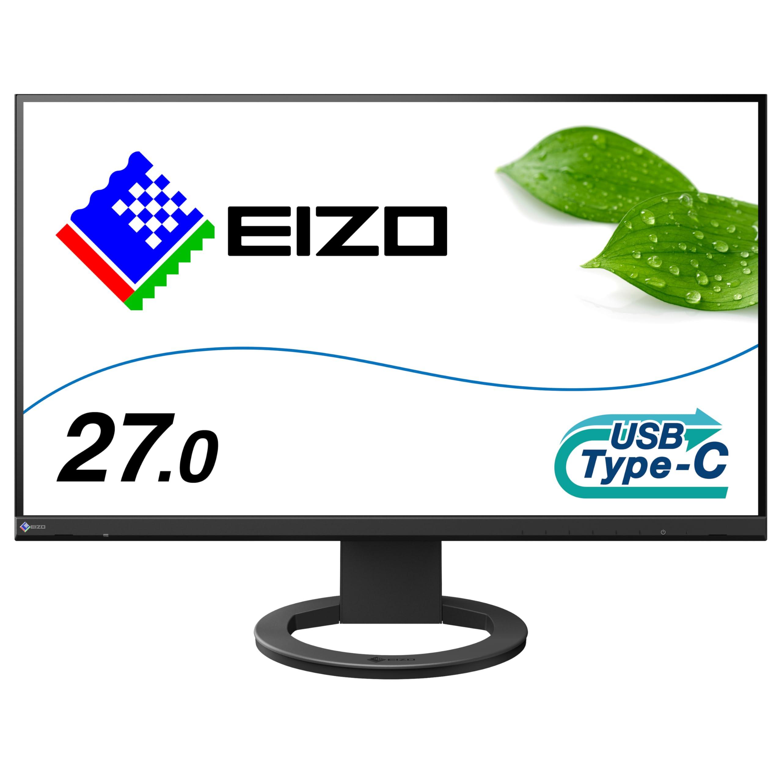 EIZO Business Standard Monitor | FlexScan EV2720S-BK | 27.0-inch 2560×1440 · USB Type-C (70W Power Delivery) · Adjustable Stand · Black