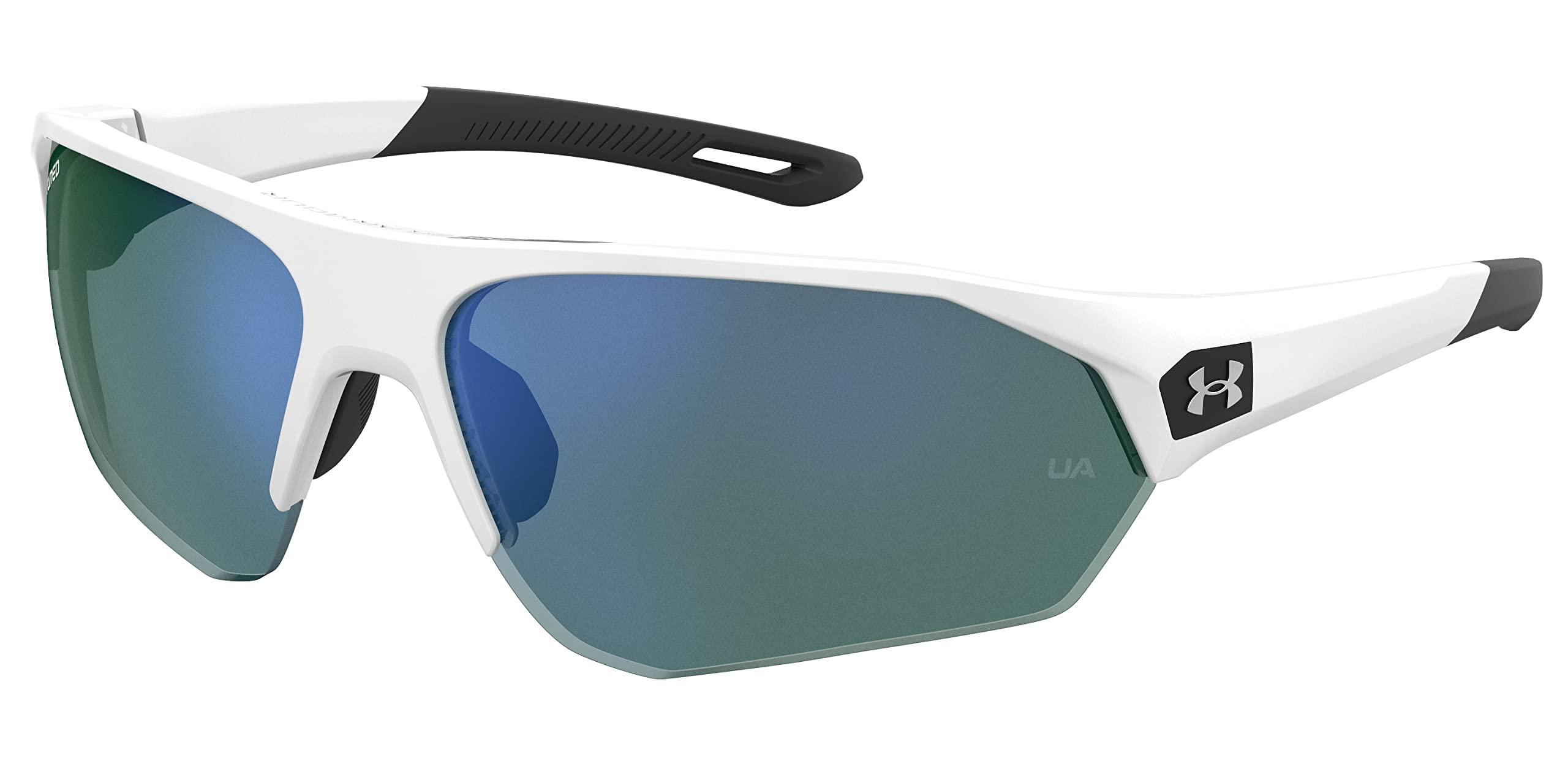 [Under Armour] Sunglasses Men's Playmaker Wrap Sunglasses White/Black 72mm, 10mm
