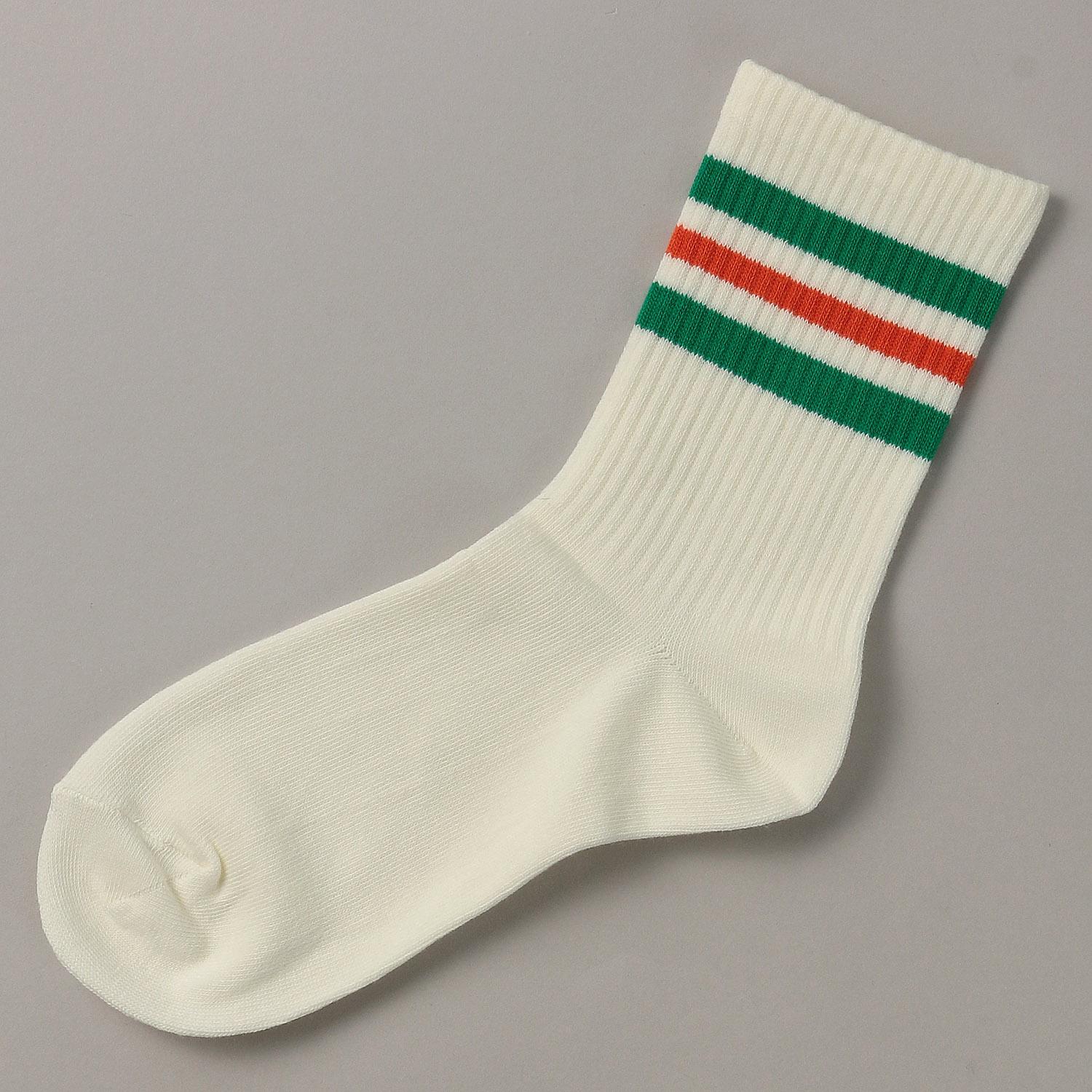 Made in Japan Top 2-Color Line Crew Length Socks