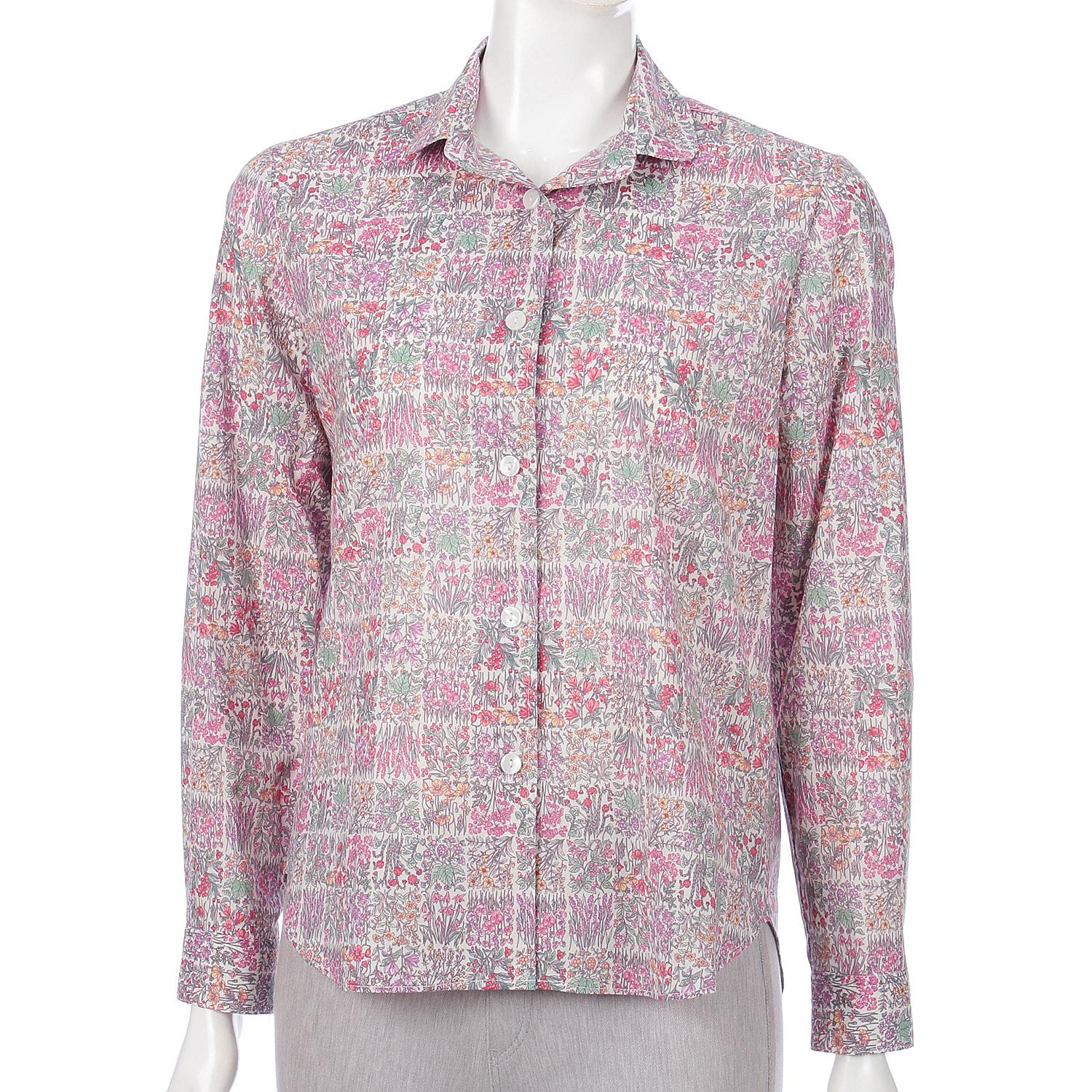 Small Floral Print Shirt Pink M