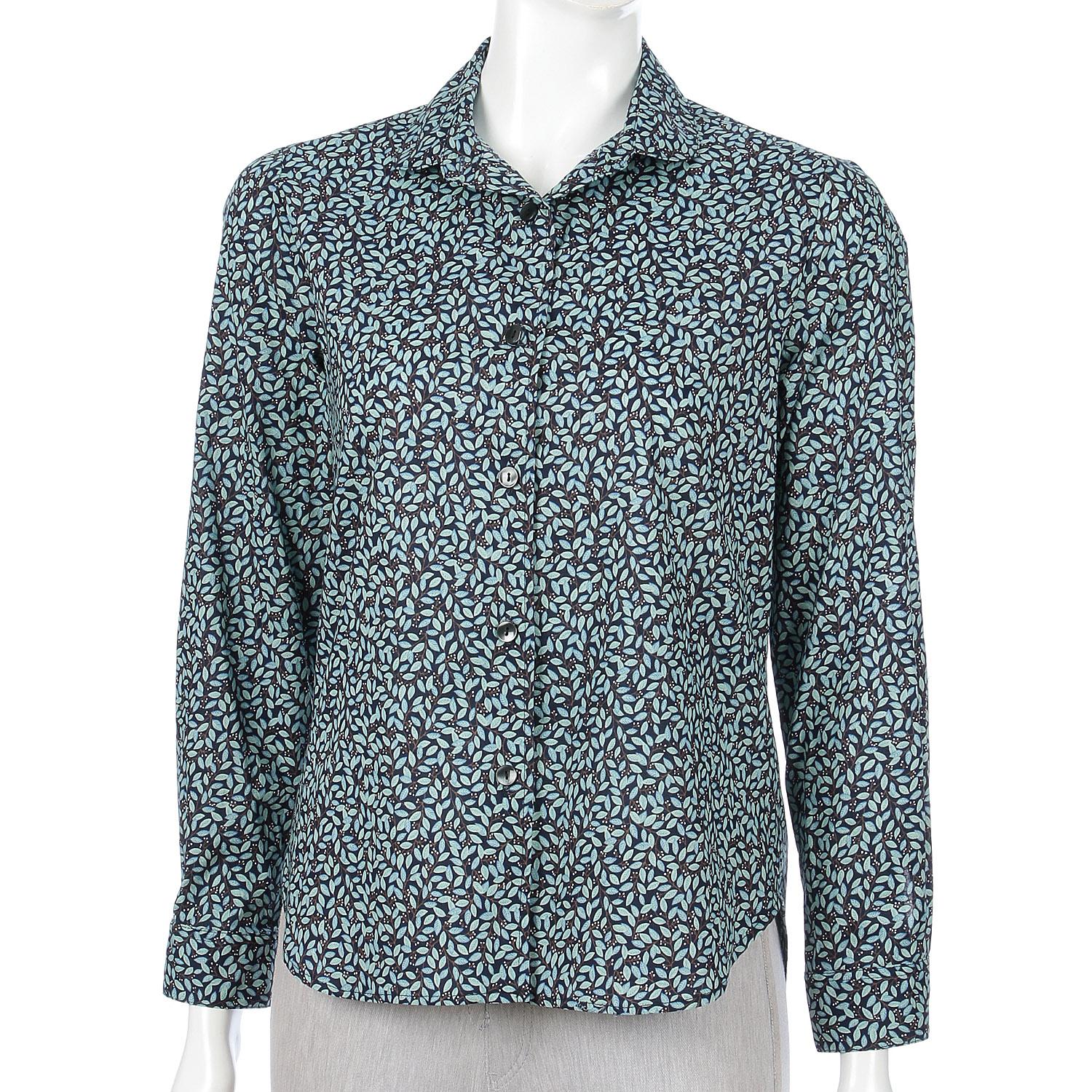 Small Floral Print Shirt Deep Blue LL (2L)