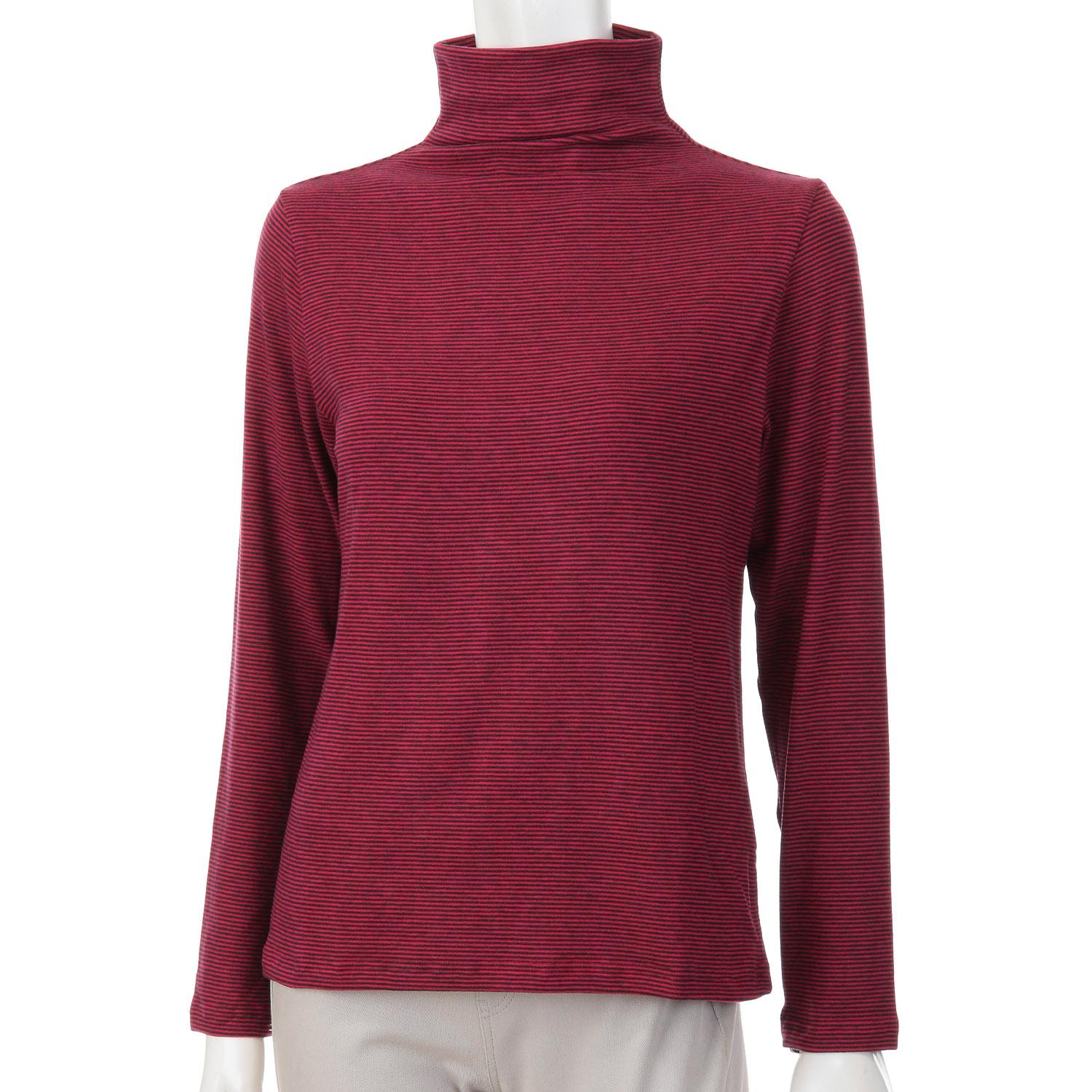 Mip Gauze Border Cut-and-Sew Top, Wine, F (Free)