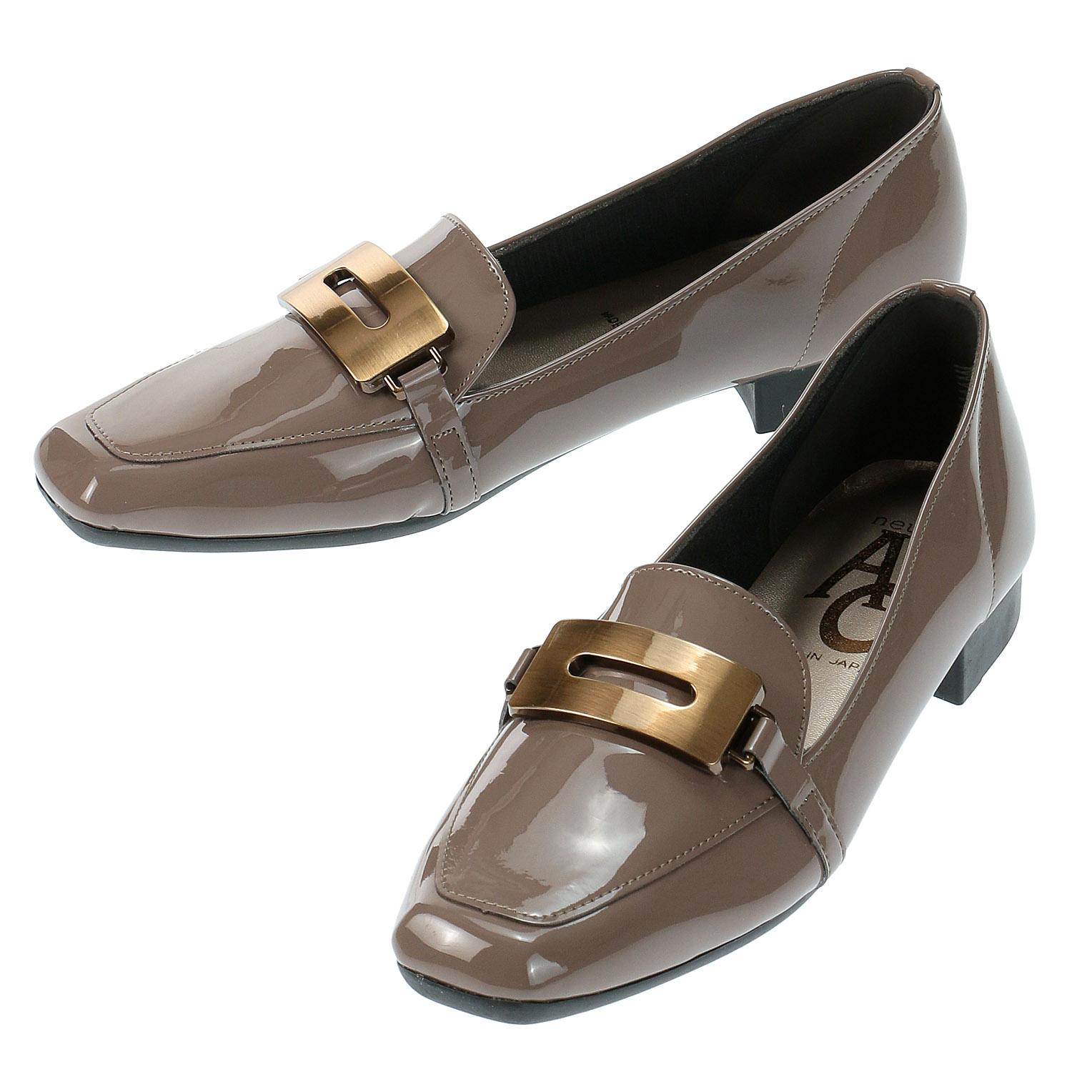 Enamel Loafers with AC Buckle 1762 Oak 24.5cm