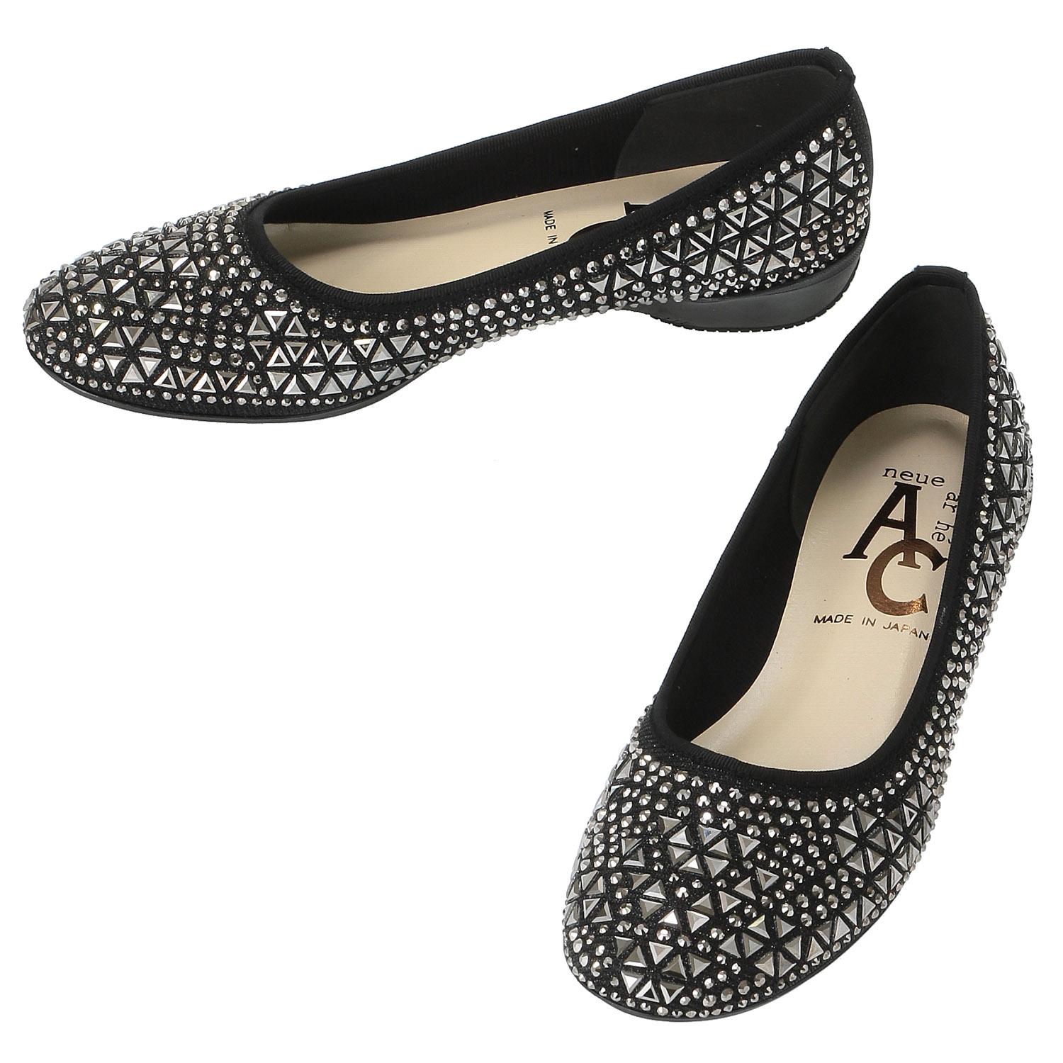 AC Mirror Stone Pumps 127 Black 23.5cm