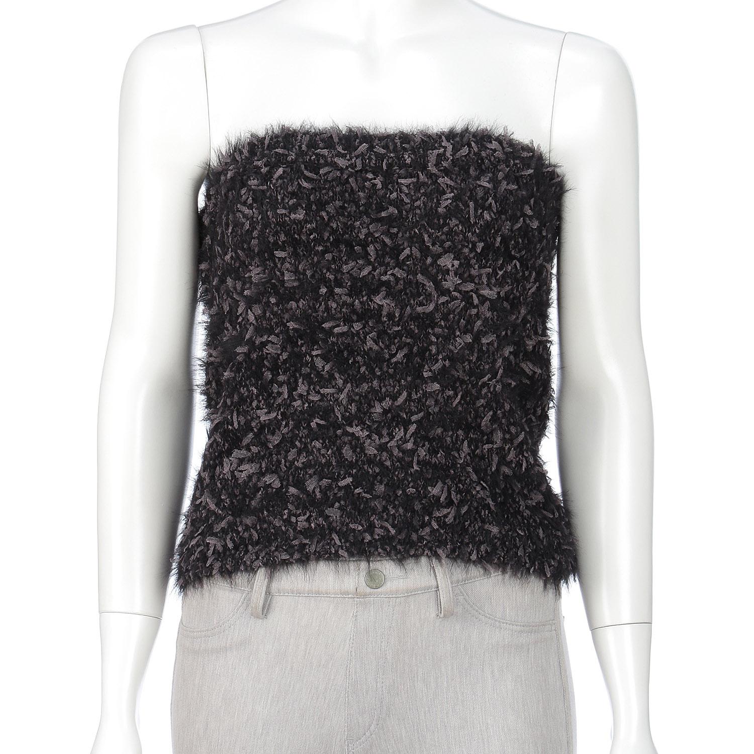 Feather-Mall Tulle Thread Mix Bustier - Black - F (Free)