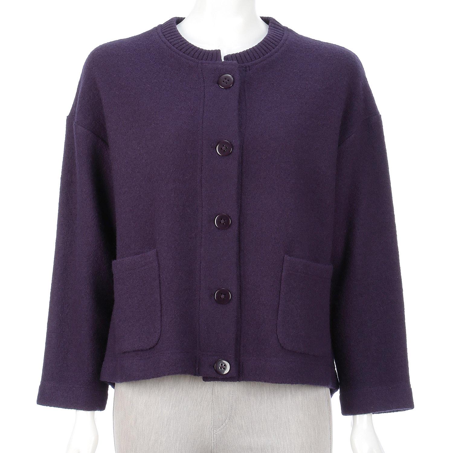 LAPIS ROUGE 100% Wool Compressed Knit Jacket - Bordeaux - 11 Gauge