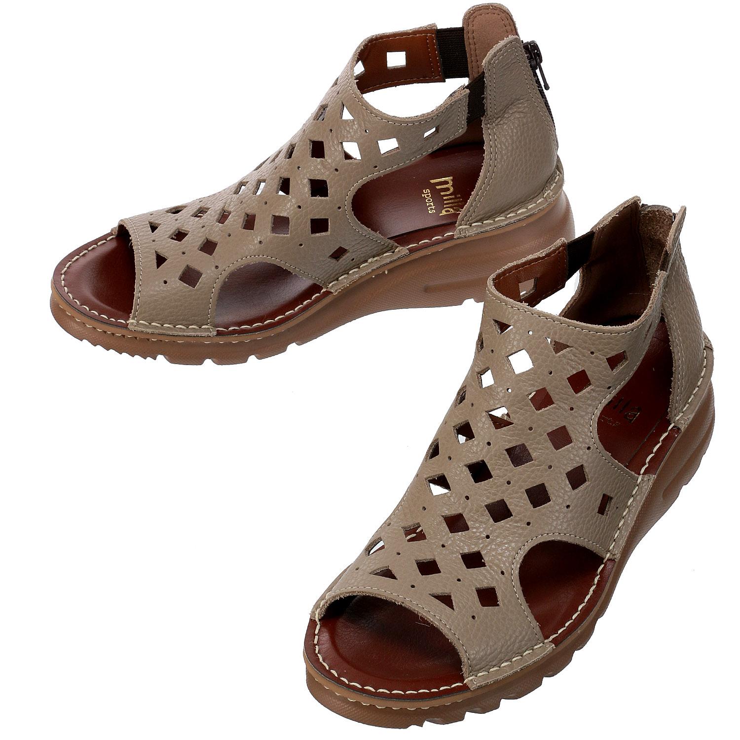 milla sports Diamond Punching Boot Sandals 11050 Gray 22.5cm