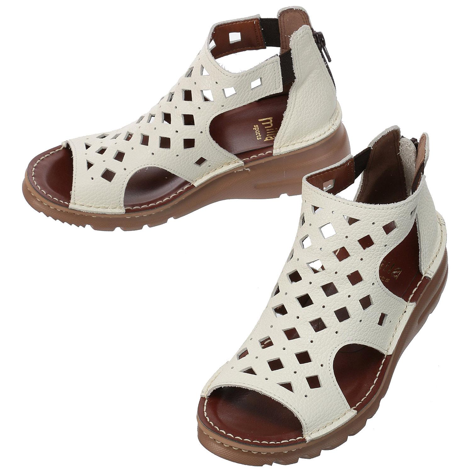 milla sports Diamond Punching Boot Sandals 11050 Ivory 23.5cm