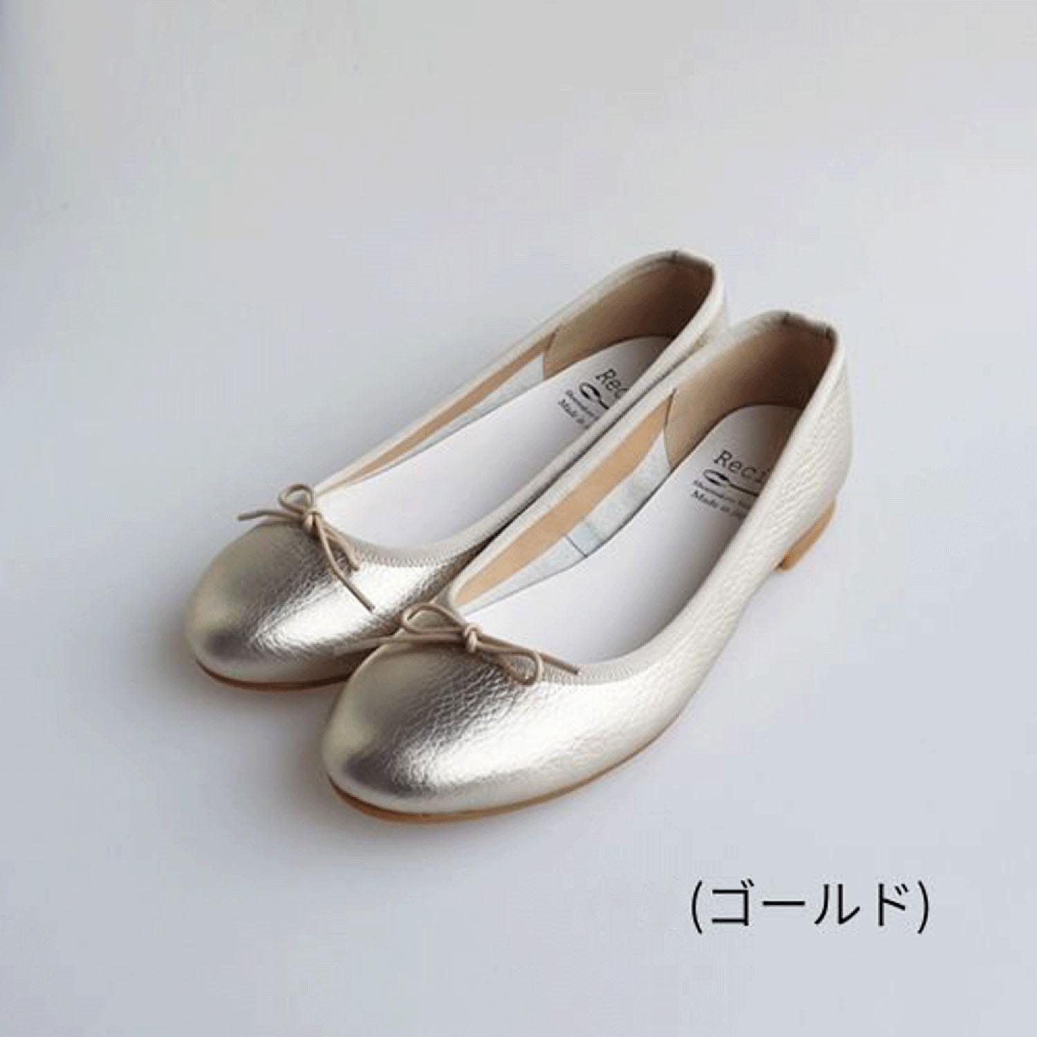 Recipe Ribbon Ballet Shoes RP-542 Gold 24.5cm