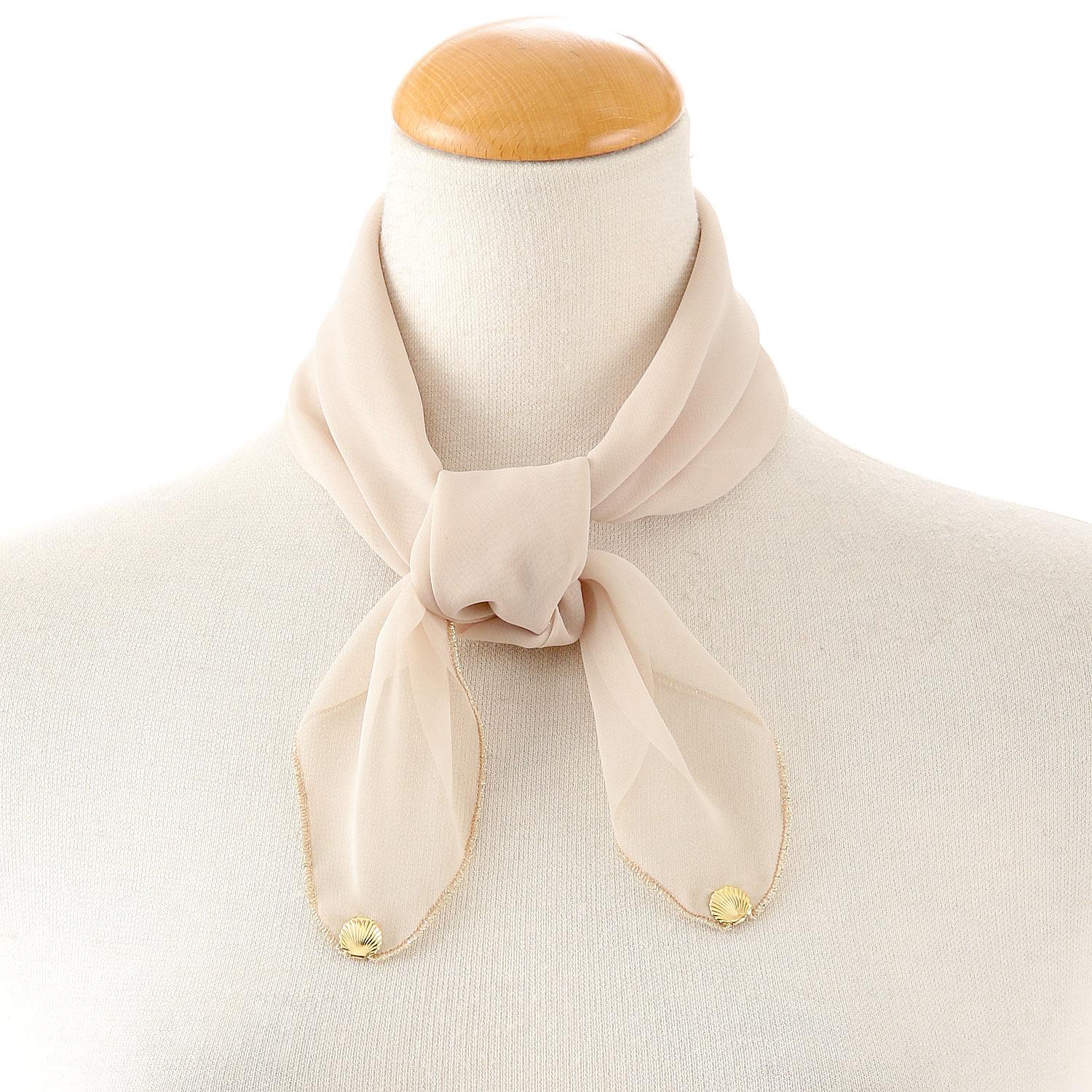 Japanese-made Polyester Chiffon Scarf 52×52