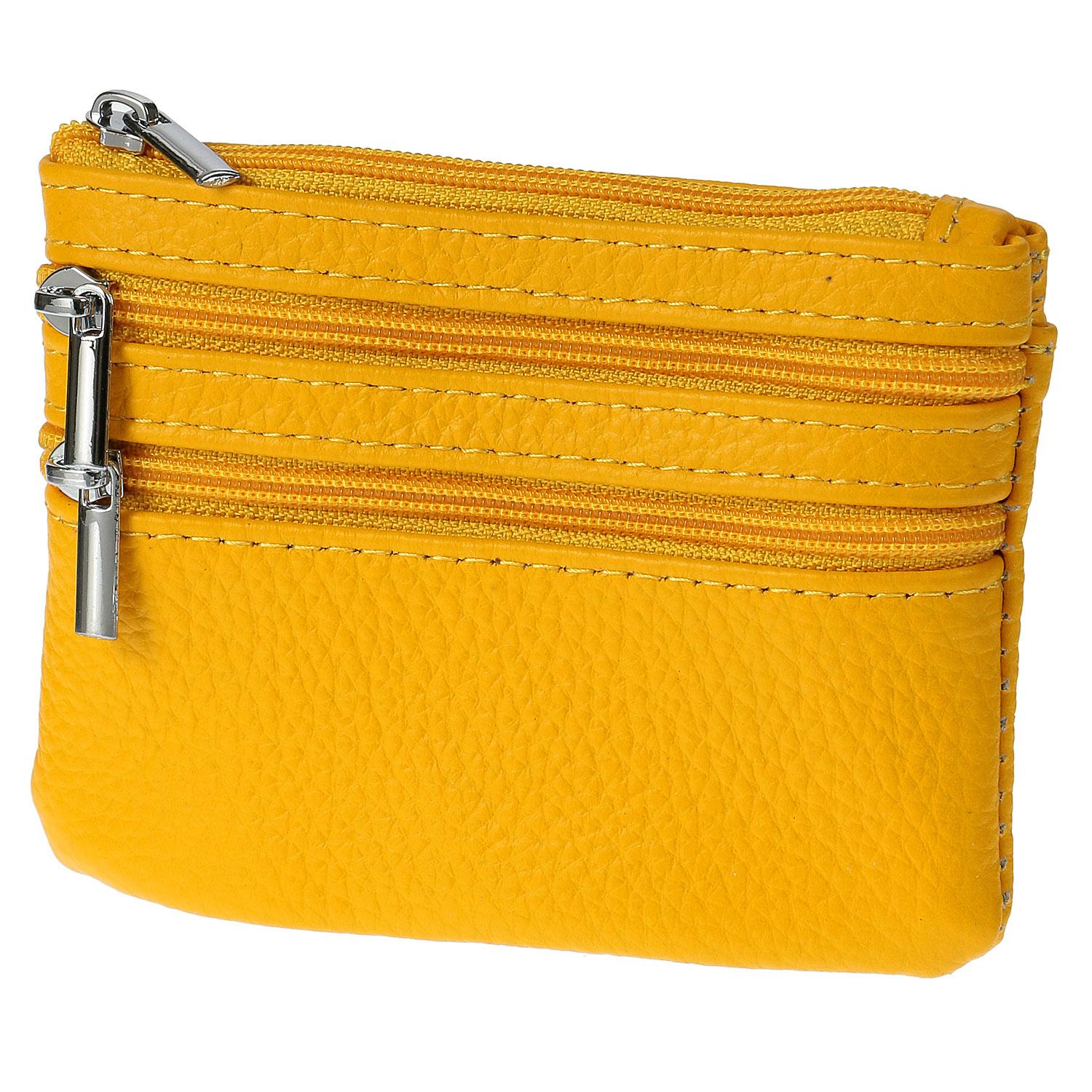 3-compartment zippered coin purse