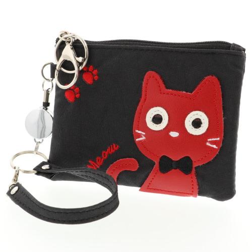 Cat Patchy Reel Pass Case - Black