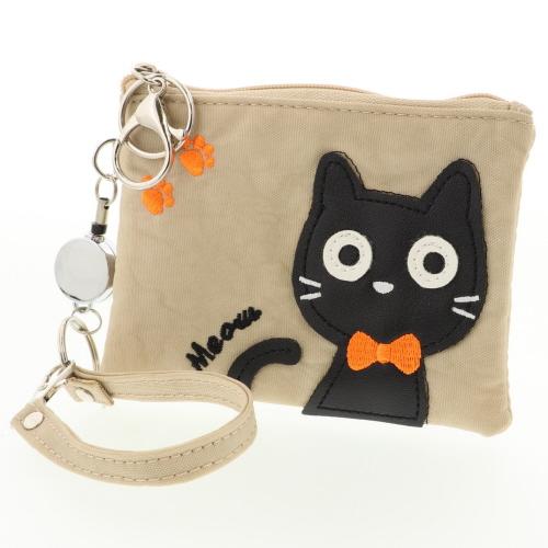 Cat Patchy Reel Pass Case - Beige