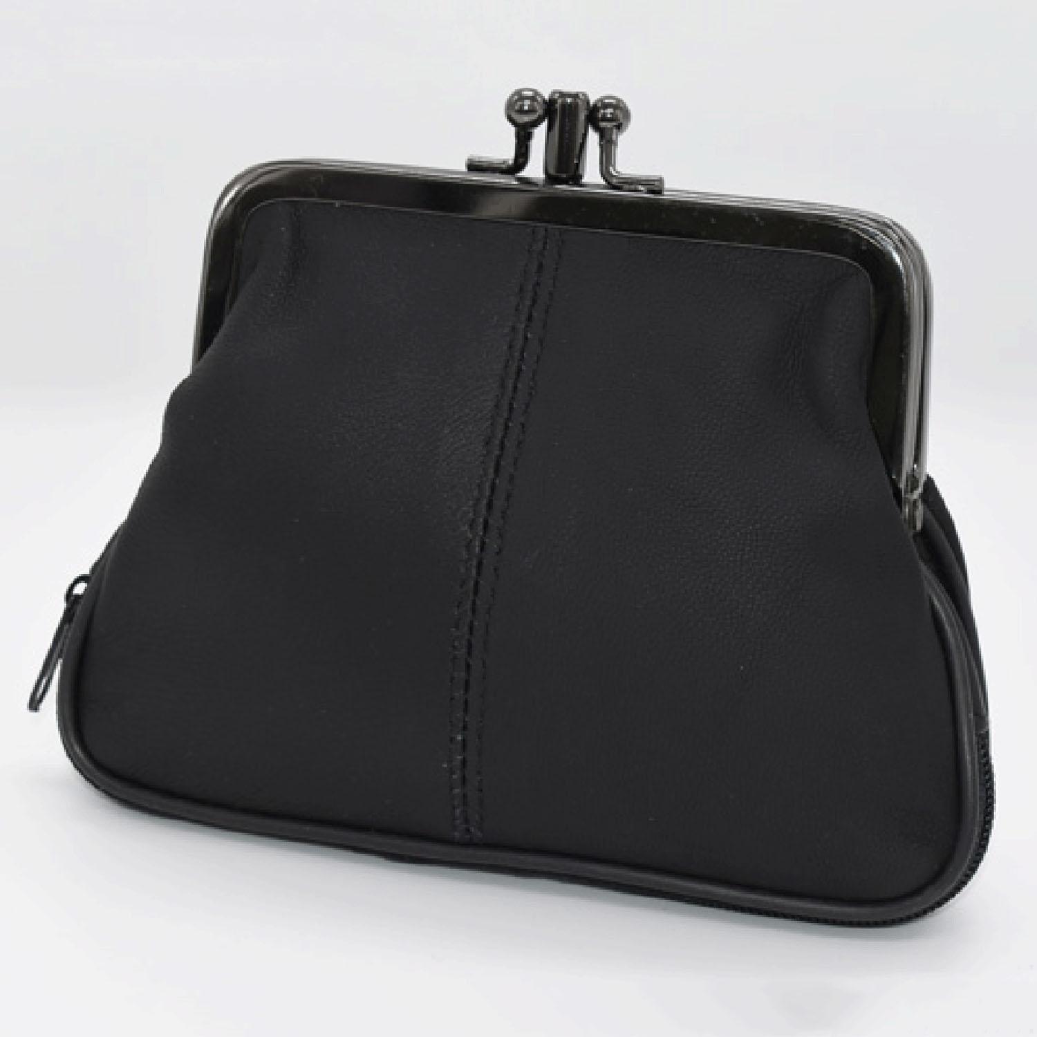 Gamakuchi Lambskin Wallet - Black