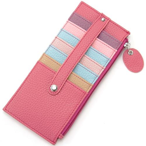 Colorful Double-Sided Card Case with Belt - Rose