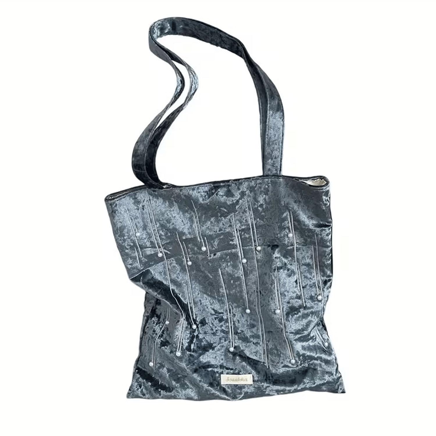 Velvet Pearl Tote Bag - Blue Green