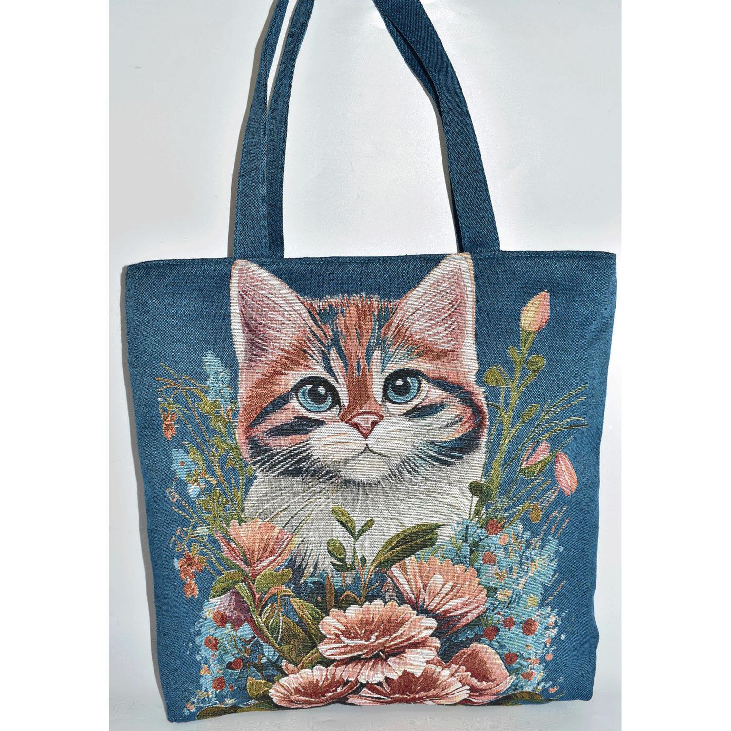 Cat Goblin Tote Bag - Sky Blue