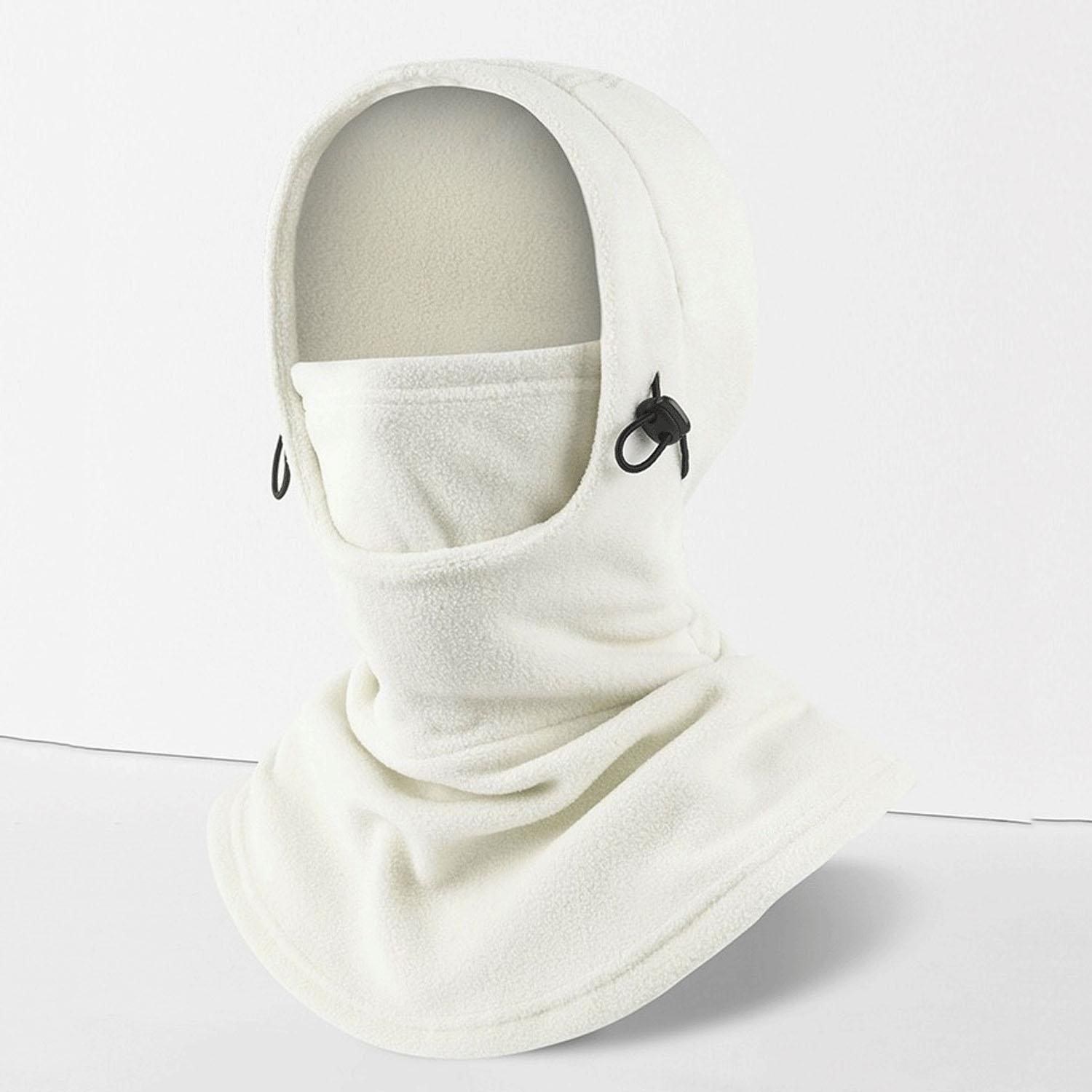 Cold-Weather Hooded Neck Warmer - White