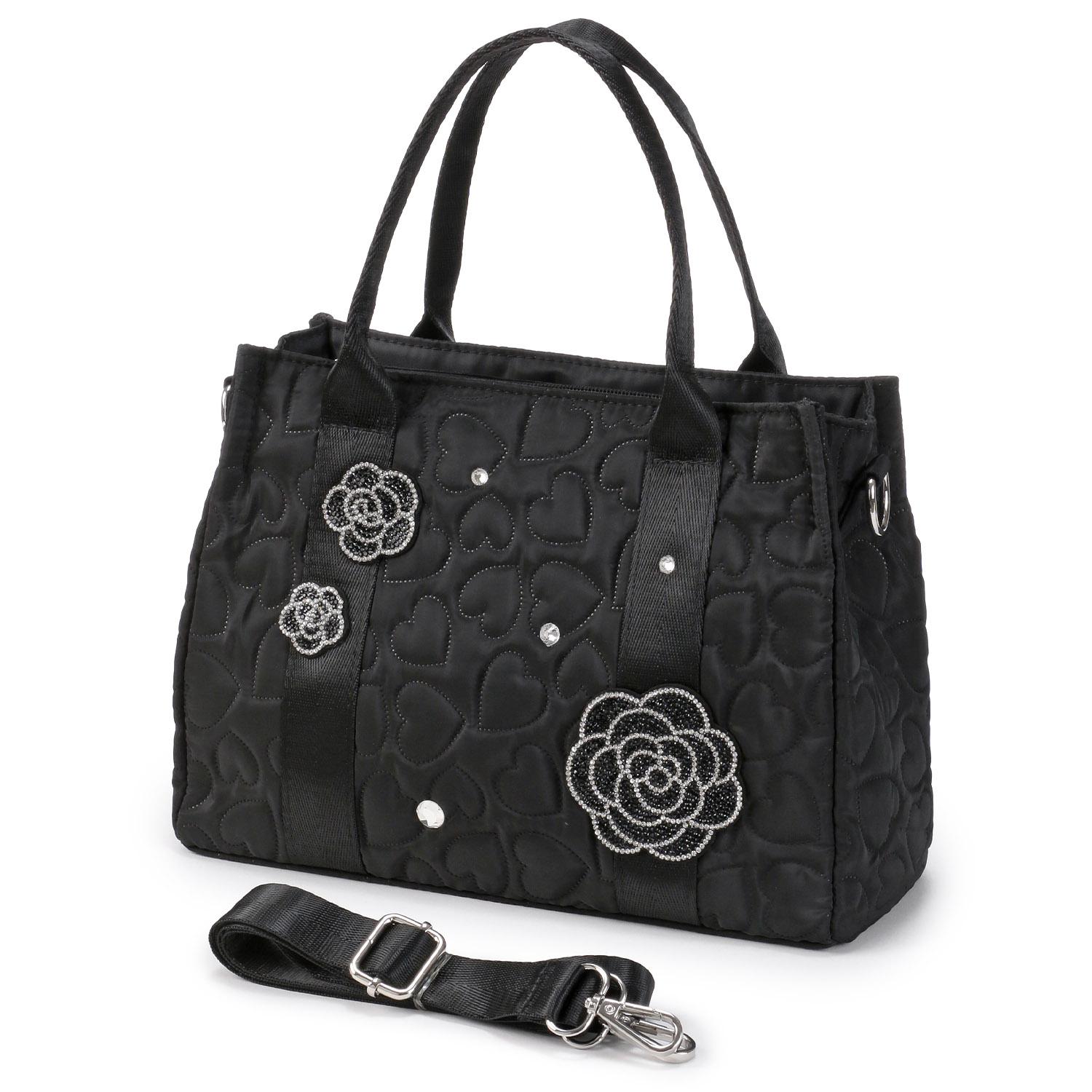 Decorative Heart Quilted 2-Way Bag