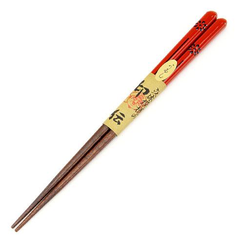 Chopsticks, lacquered, Inden, red