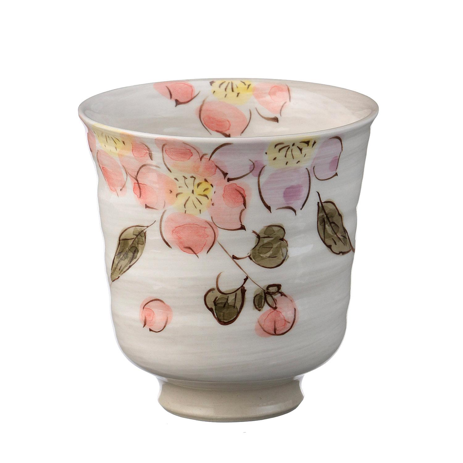 Powdered Glaze Cherry Blossom Rice Bowl & Teacup 03＿Large Teacup