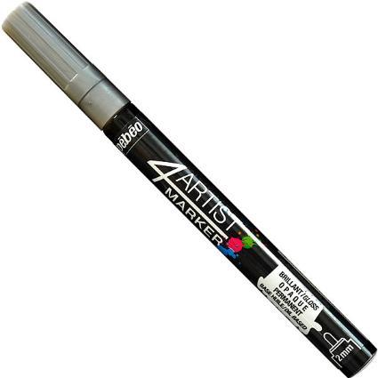 Pebeo Opaque Oil-Based Paint Marker 4 Artist Marker 2mm Round Silver 070