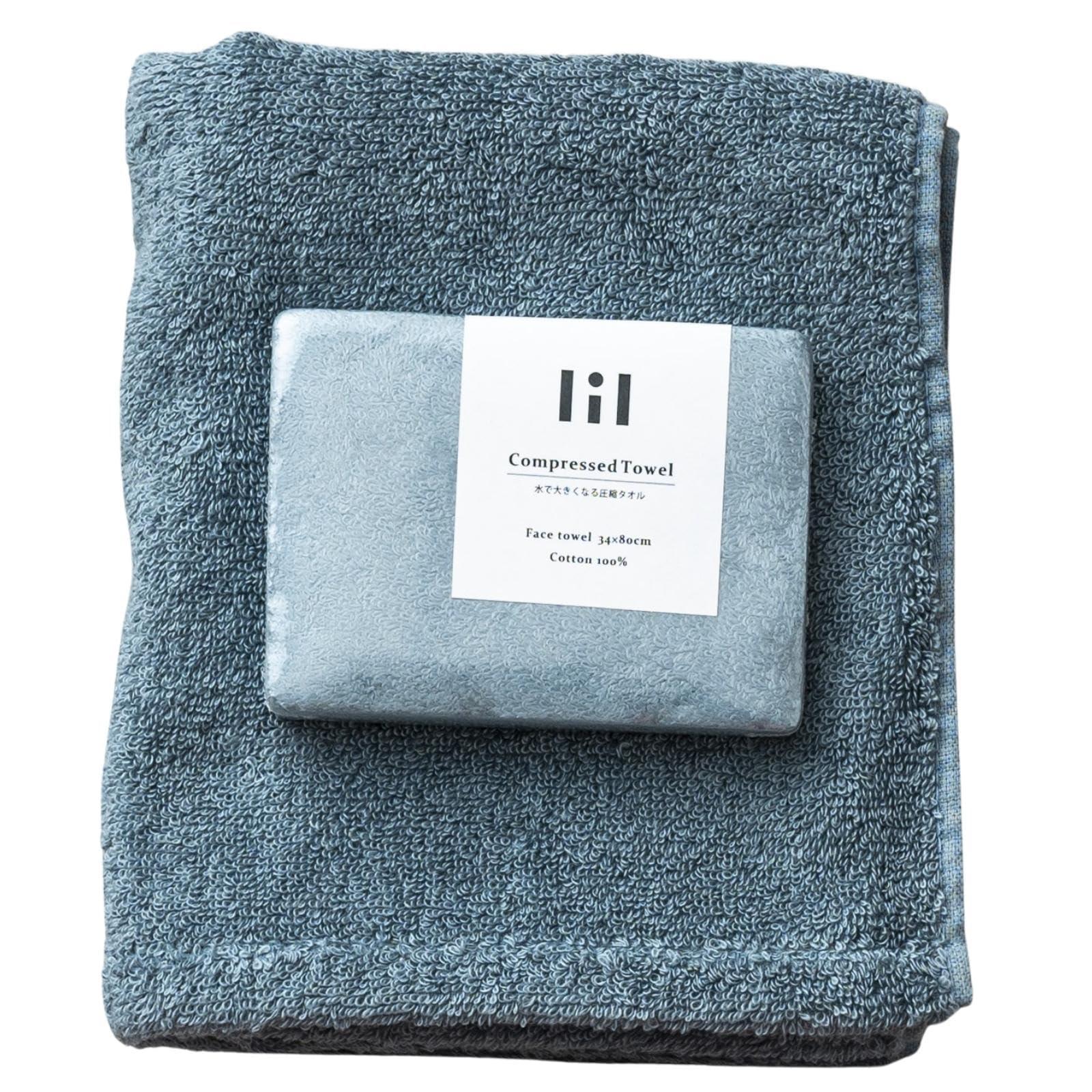 lil Lil Compressed Face Towel Blue B9026144