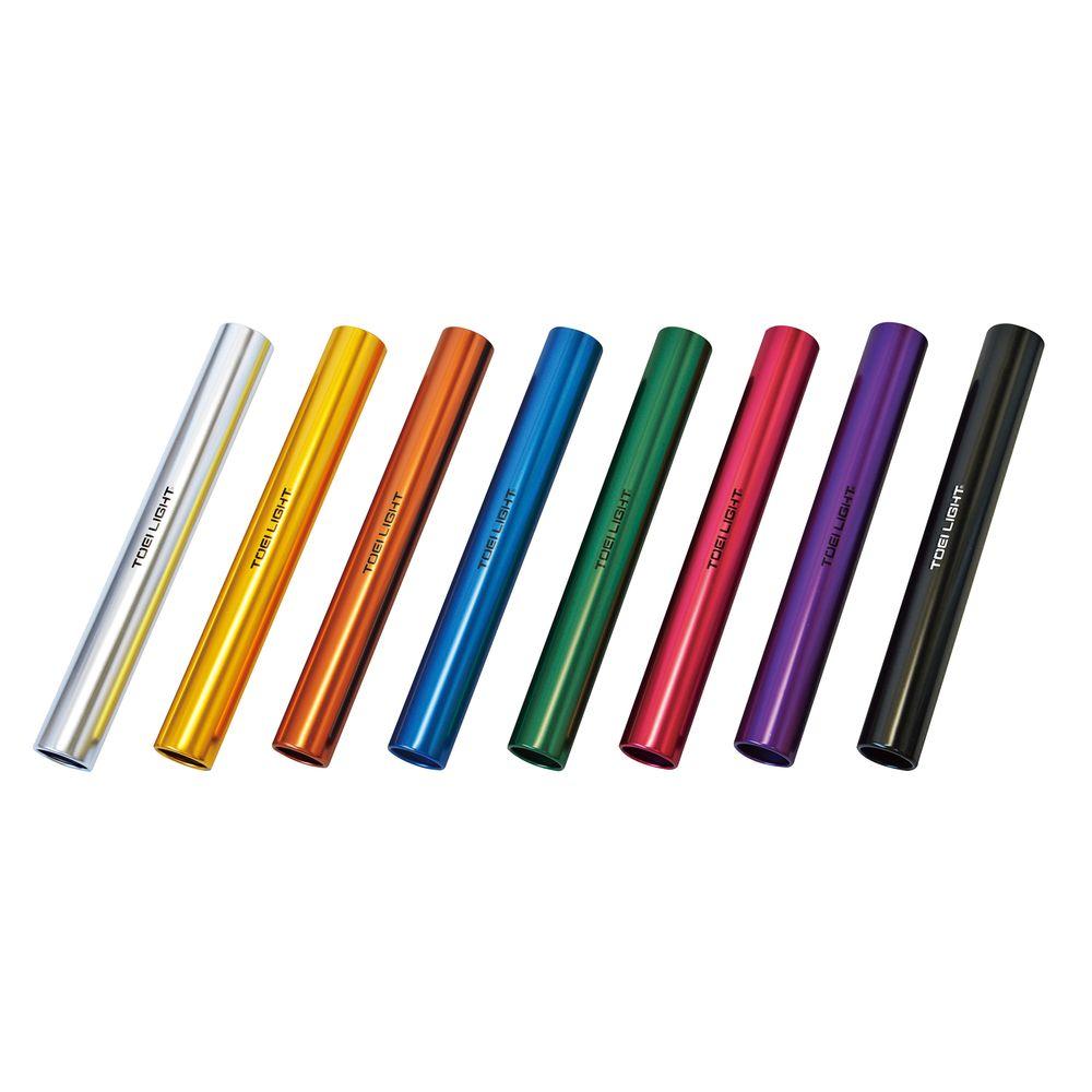 TOEI LIGHT Aluminum Baton Set 8 (Certified) G1402 8 Colors per Set with Storage Nylon Case Diameter 39mm × Length Approx. 30cm Japan Association of Athletics Federations Certified Product Red, Blue, Yellow, Silver, Green, Purple, Orange, Black