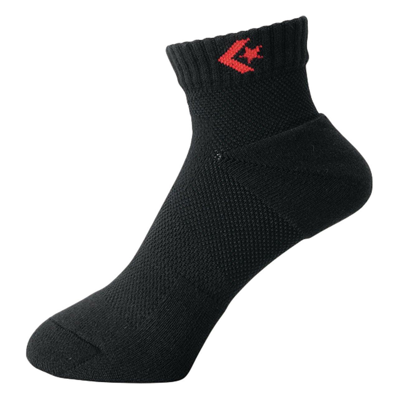 [Converse] Basketball Socks for Games/Practice with Support Function, Antibacterial, Odor-Resistant Socks, Taping Socks CB17004 Black/Red 25.0-27.0 cm