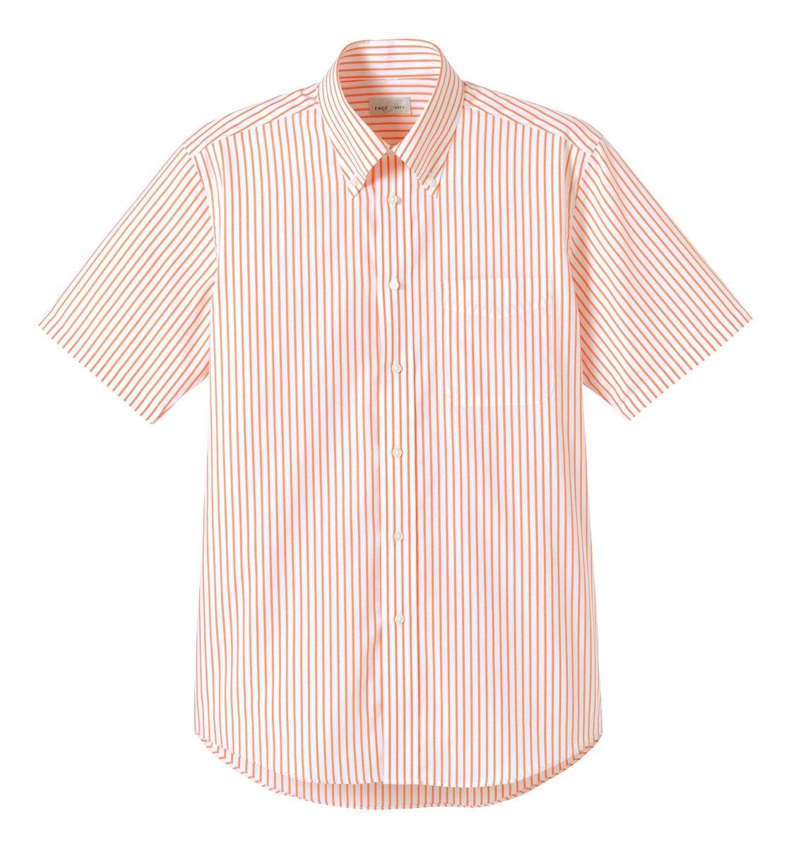 [Face Mix] Striped Short-Sleeve Shirt FB4509U 13 Orange 4L
